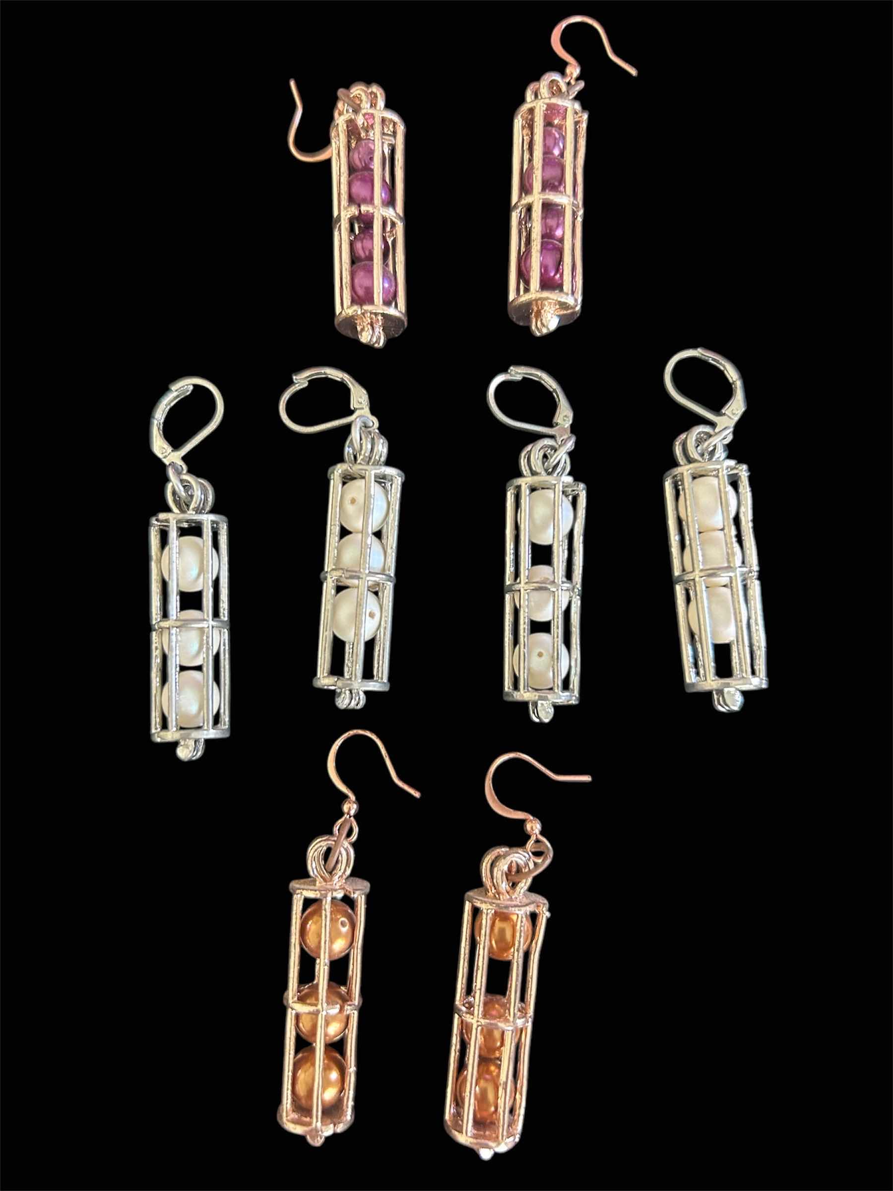 Photo 1 of 4- HANDMADE TEDDY BEAR CAGE GOLD WHITE PURPLE