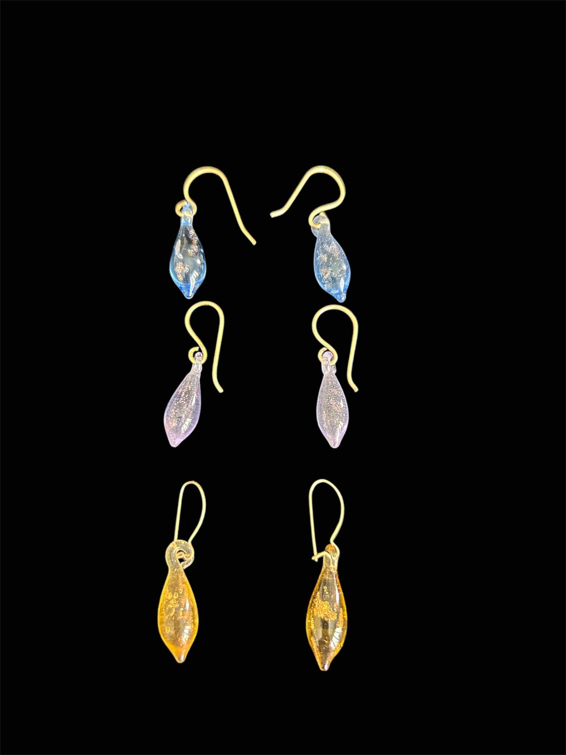 Photo 1 of 3- HAND MADE SMALL GLASS DROP EARRINGS