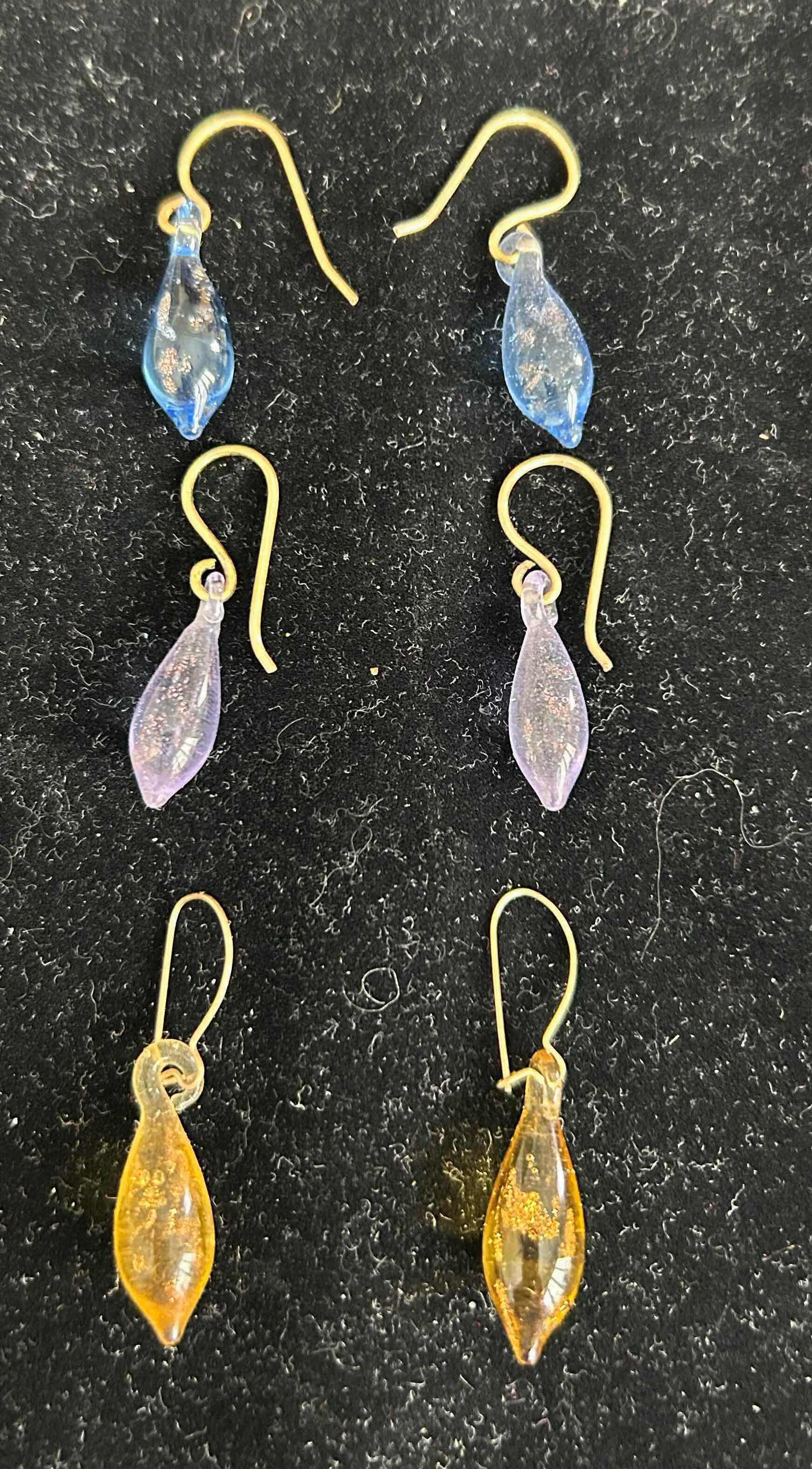 Photo 1 of 3- HAND MADE SMALL GLASS DROP EARRINGS