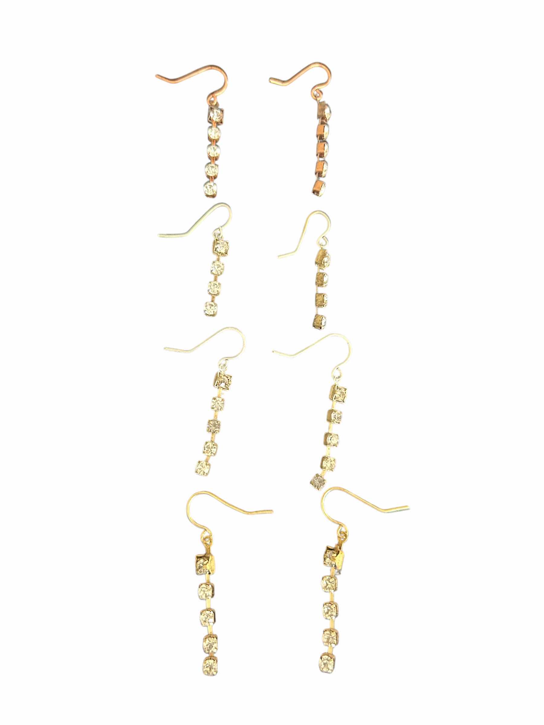 Photo 1 of 4- VINTAGE CLEAR DROP EARRINGS