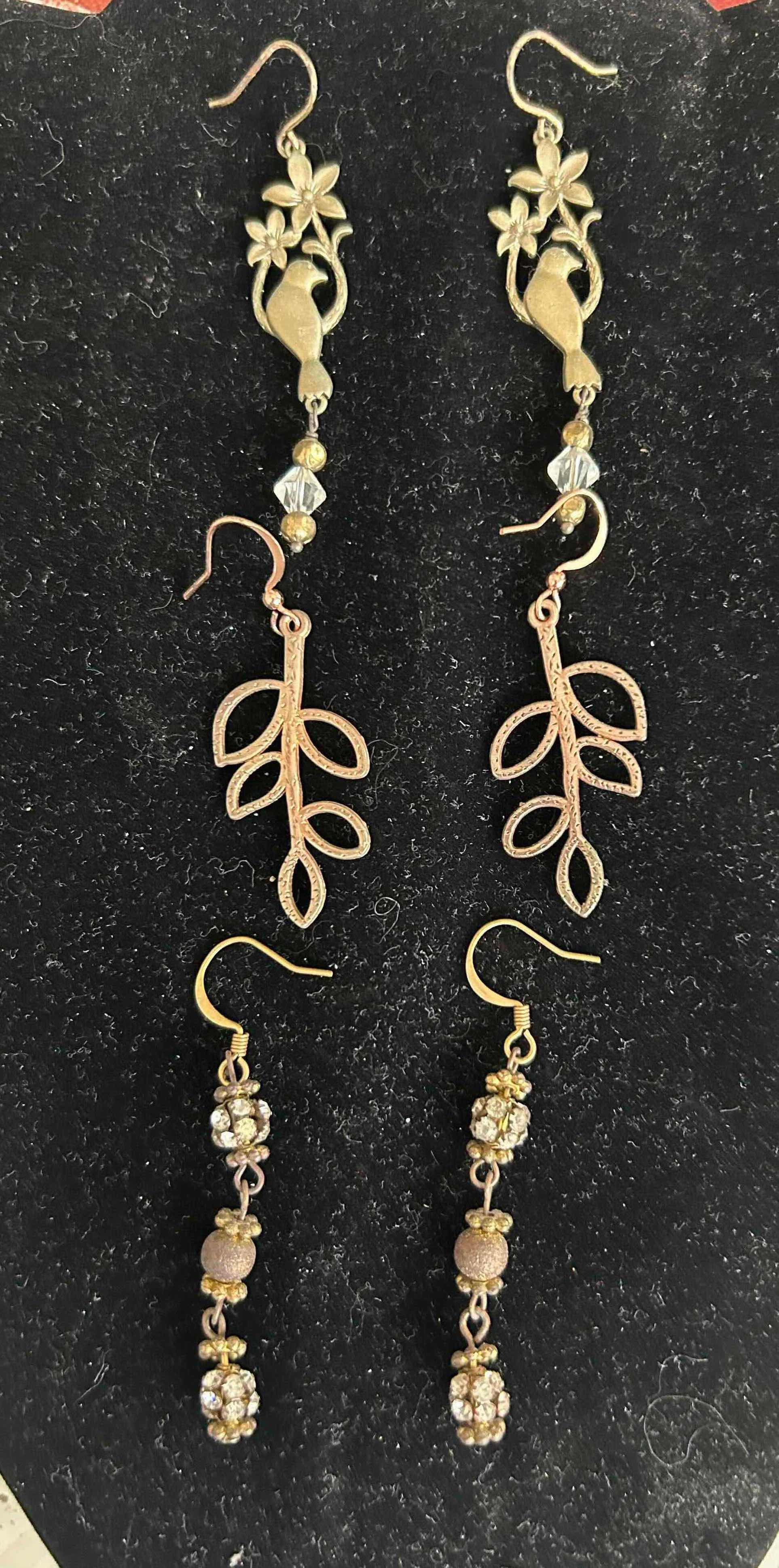 Photo 1 of 3-HANDMADE WEDDING BRIDAL DANGLE EARRINGS