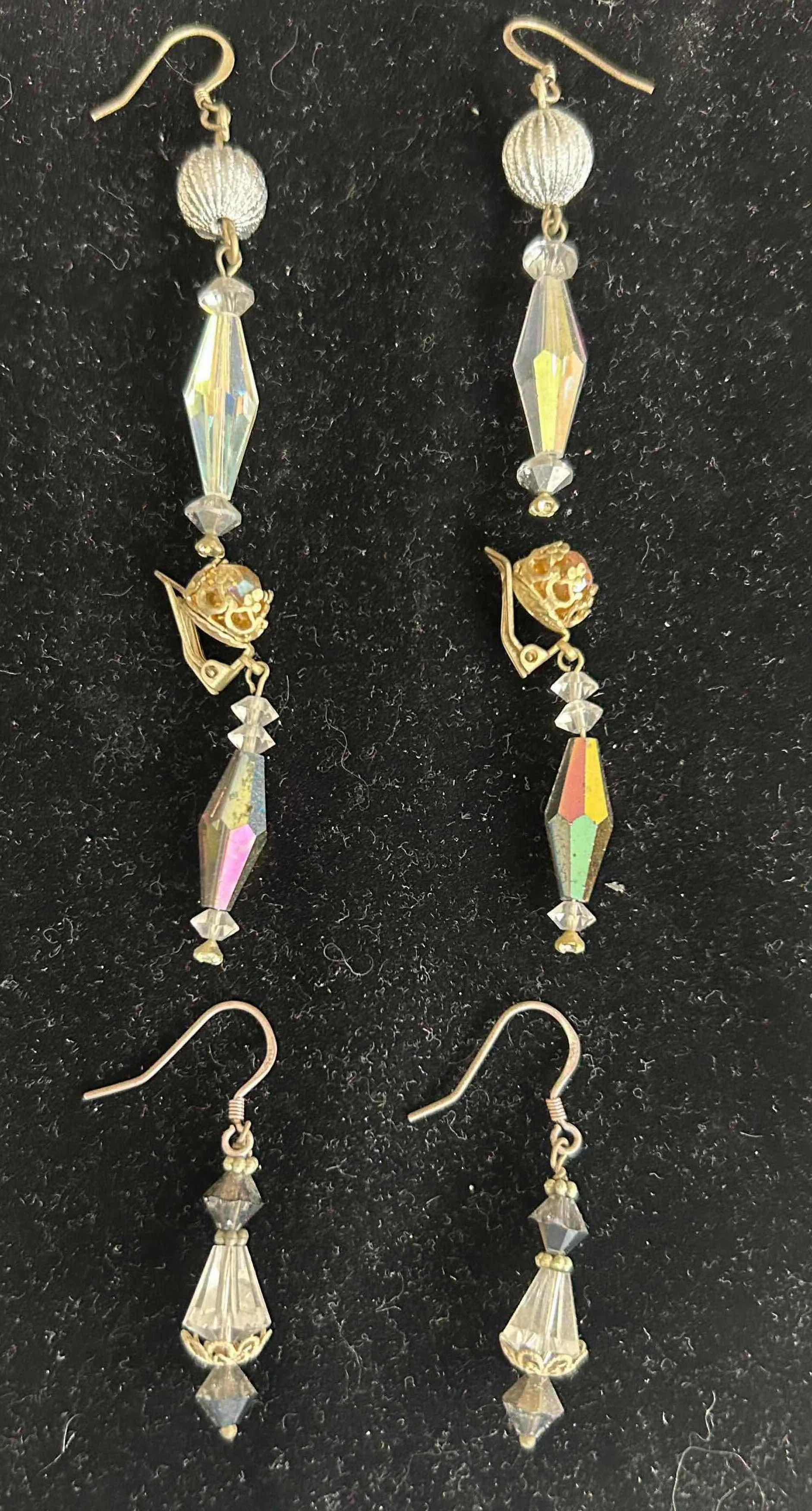 Photo 1 of 3- CRYSTAL DANGLE EARRINGS