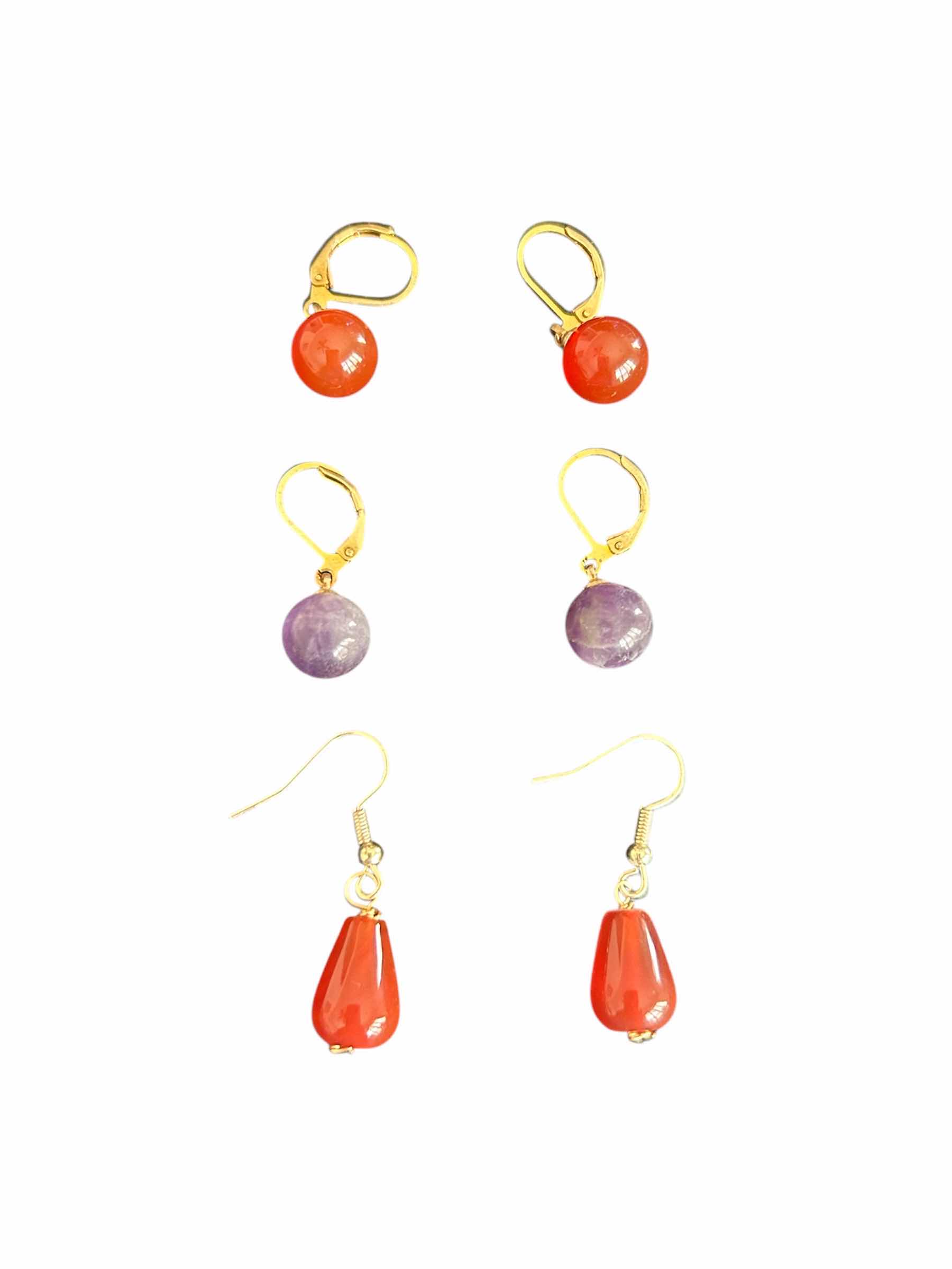Photo 1 of 3- HANDMADE GEMSTONE DANGLE EARRINGS