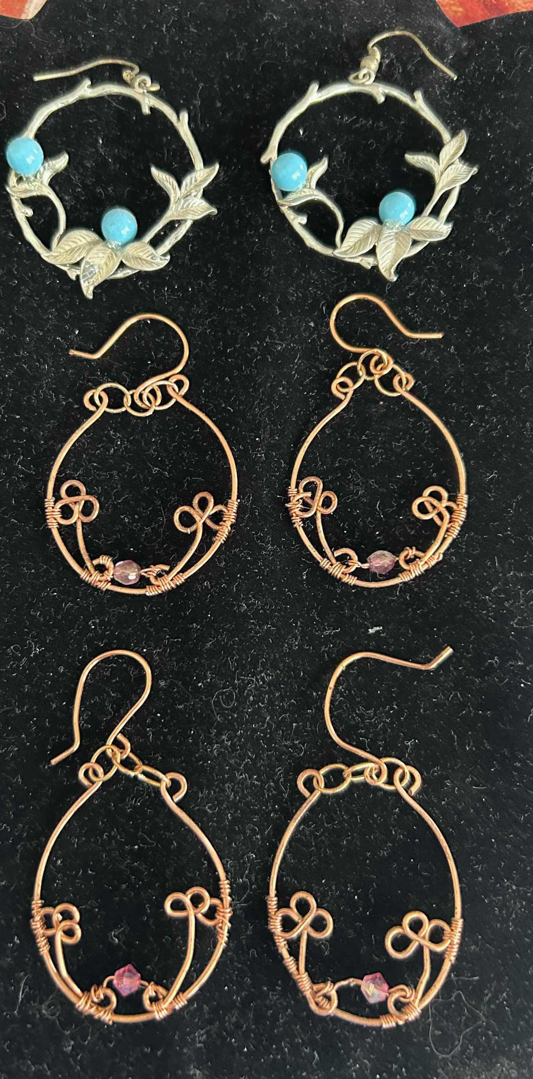 Photo 1 of 2- COPPERWIRE DANGLE 1- SILVER BIRD BRANCH HOOP