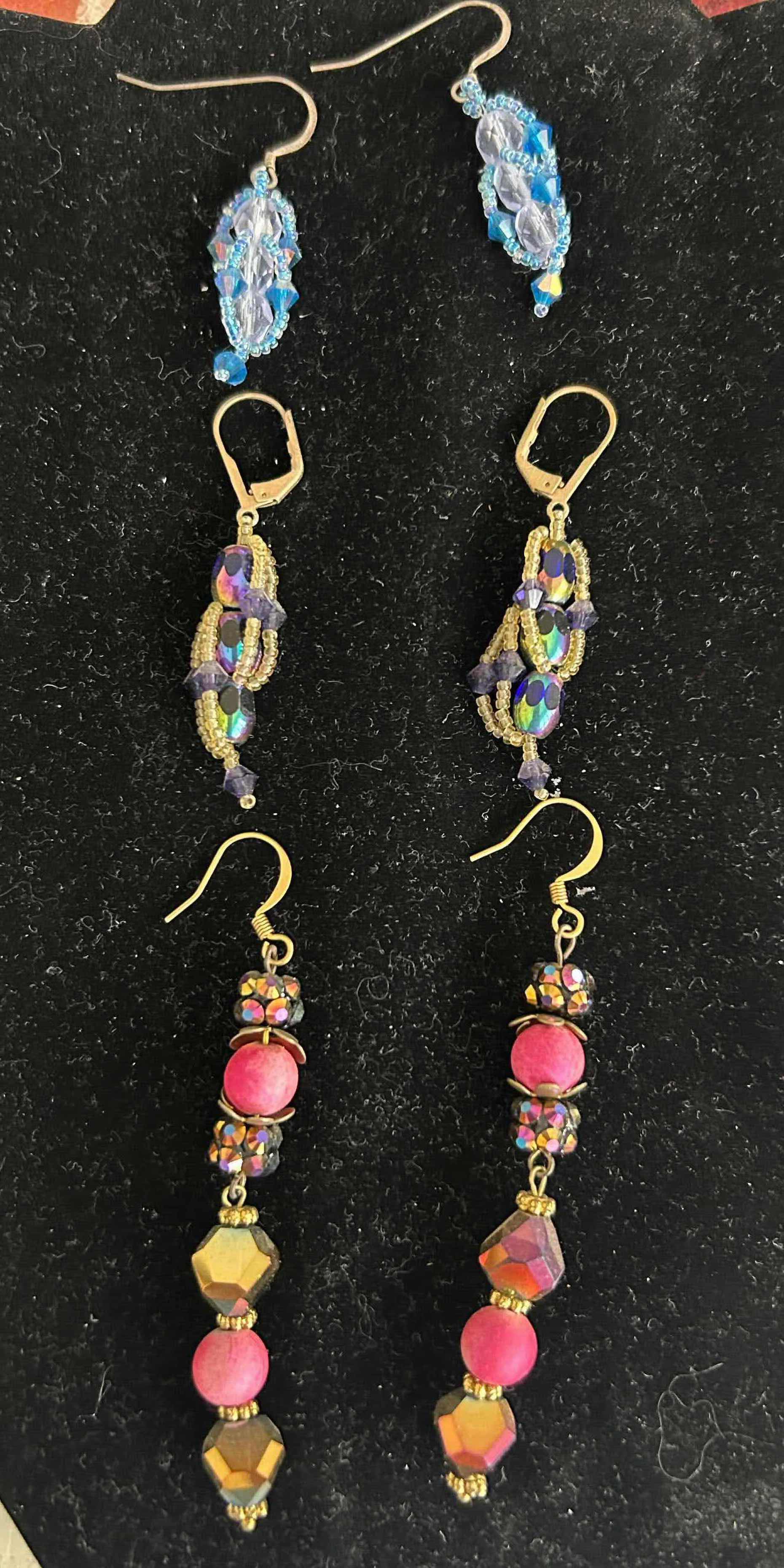 Photo 1 of 3- HANDMADE BEADED DANGLE EARRINGS