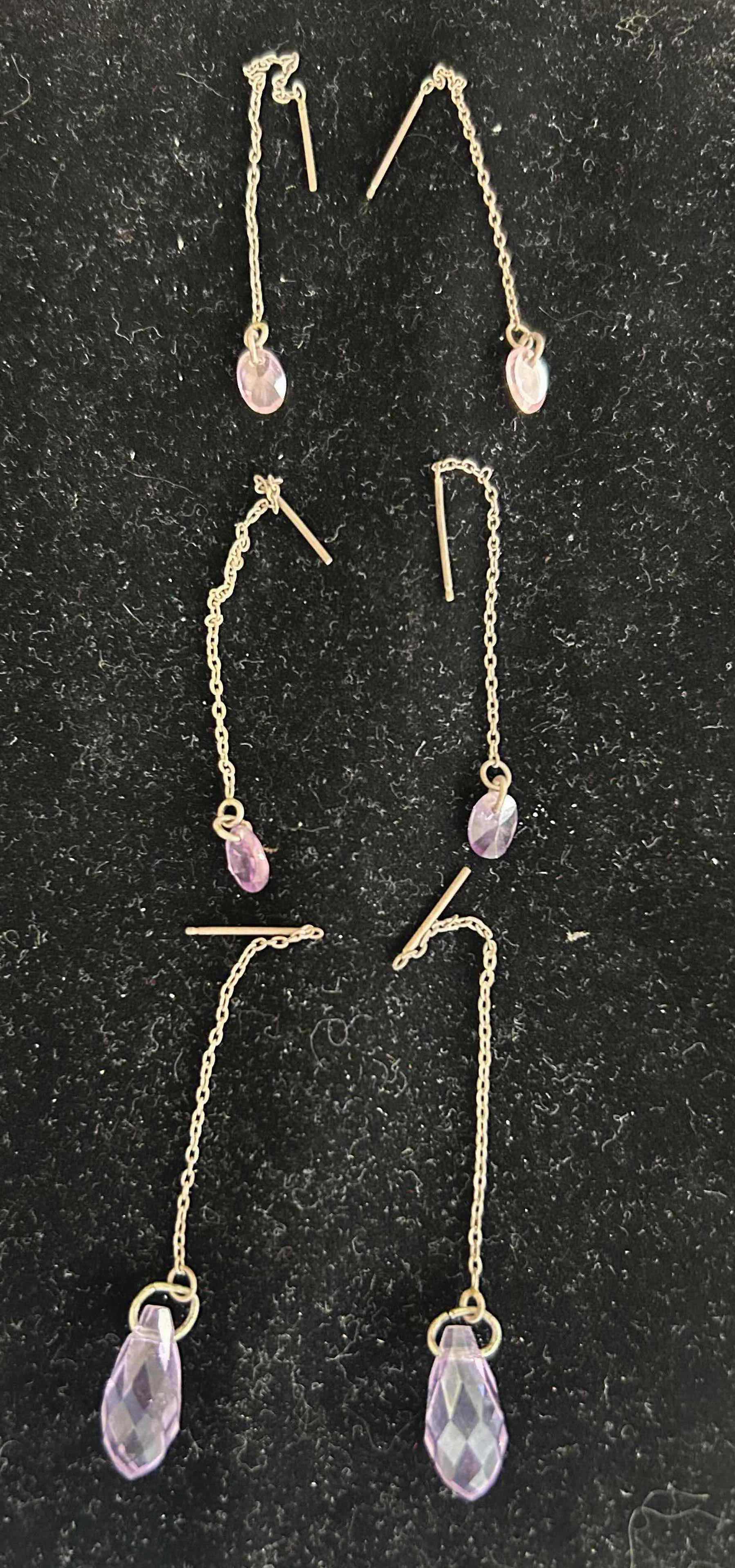 Photo 1 of 3- WATER DROP GEMSTONE EARRINGS