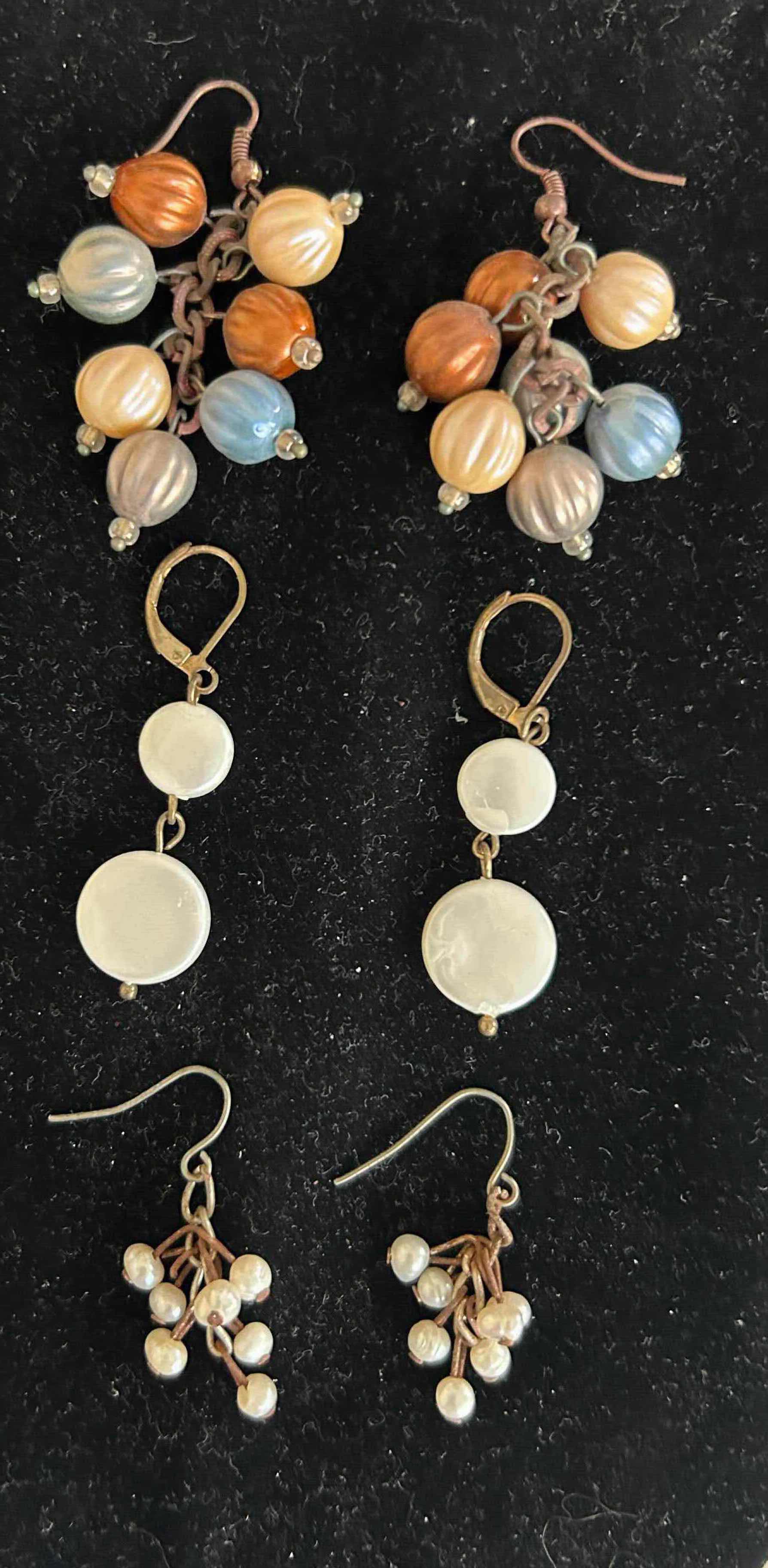 Photo 1 of COCOON CLUSTERS- VINTAGE WHITE EARRINGS