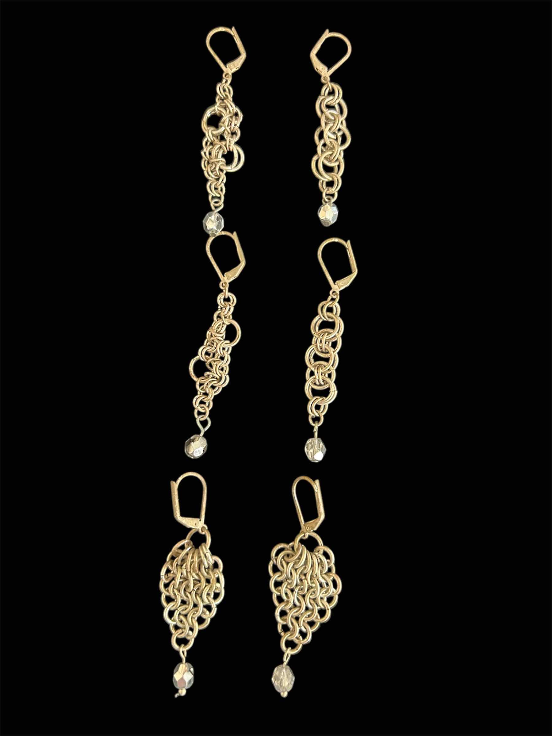 Photo 1 of 3- VINTAGE SILVER BRAIDED DROP EARRINGS