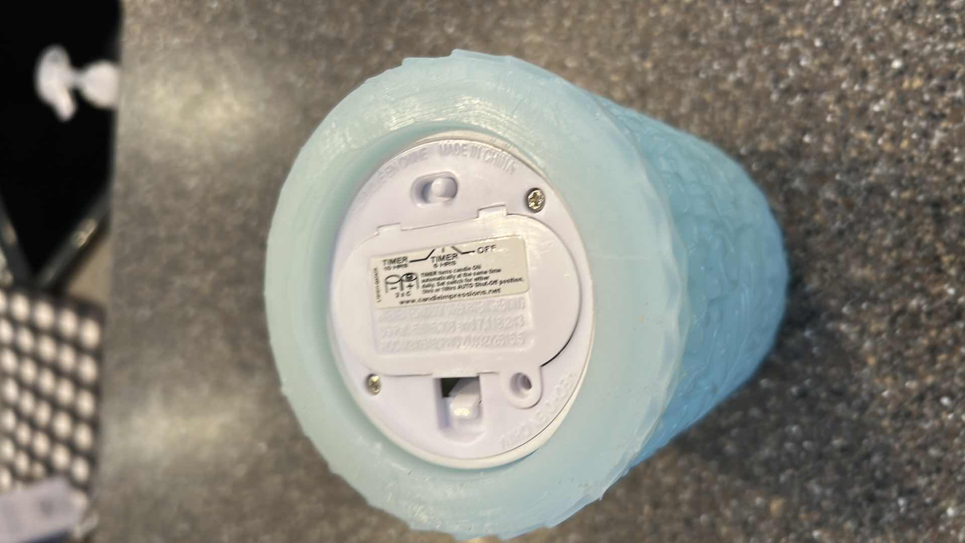 Photo 1 of 3- SILVER CANDLE HOLDER W TURQUOISE CANDLES