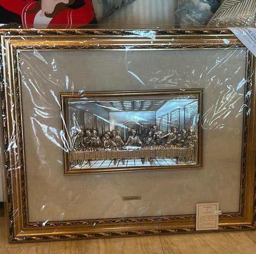 Photo 1 of NEW GOLD FRAMED “LAST SUPPER” BY PAO SCHIRALDI MADE IN ITALY ARTWORK  27 1/2” x H 23.5”