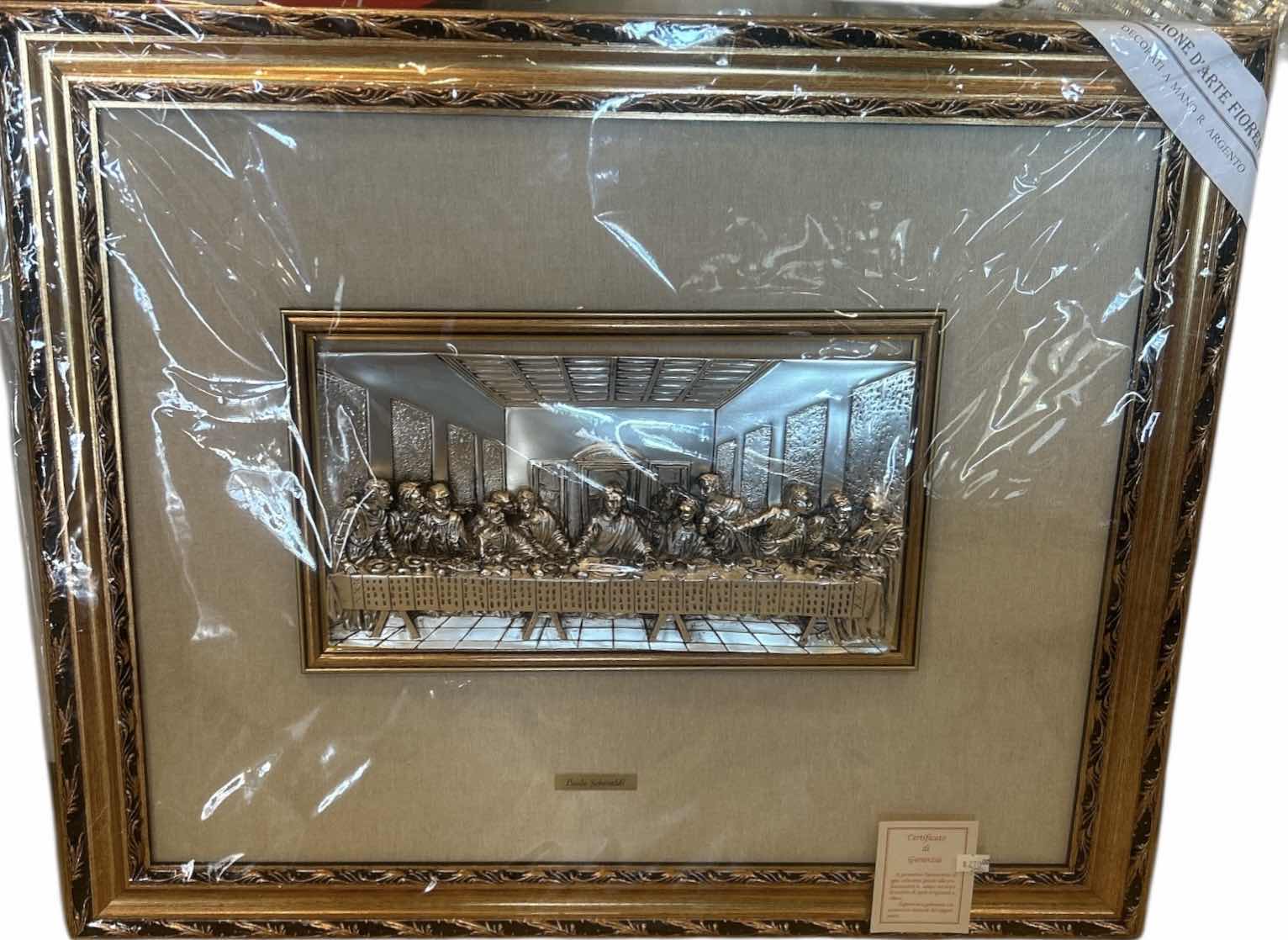 Photo 1 of NEW GOLD FRAMED “LAST SUPPER” BY PAO SCHIRALDI MADE IN ITALY ARTWORK  27 1/2” x H 23.5”