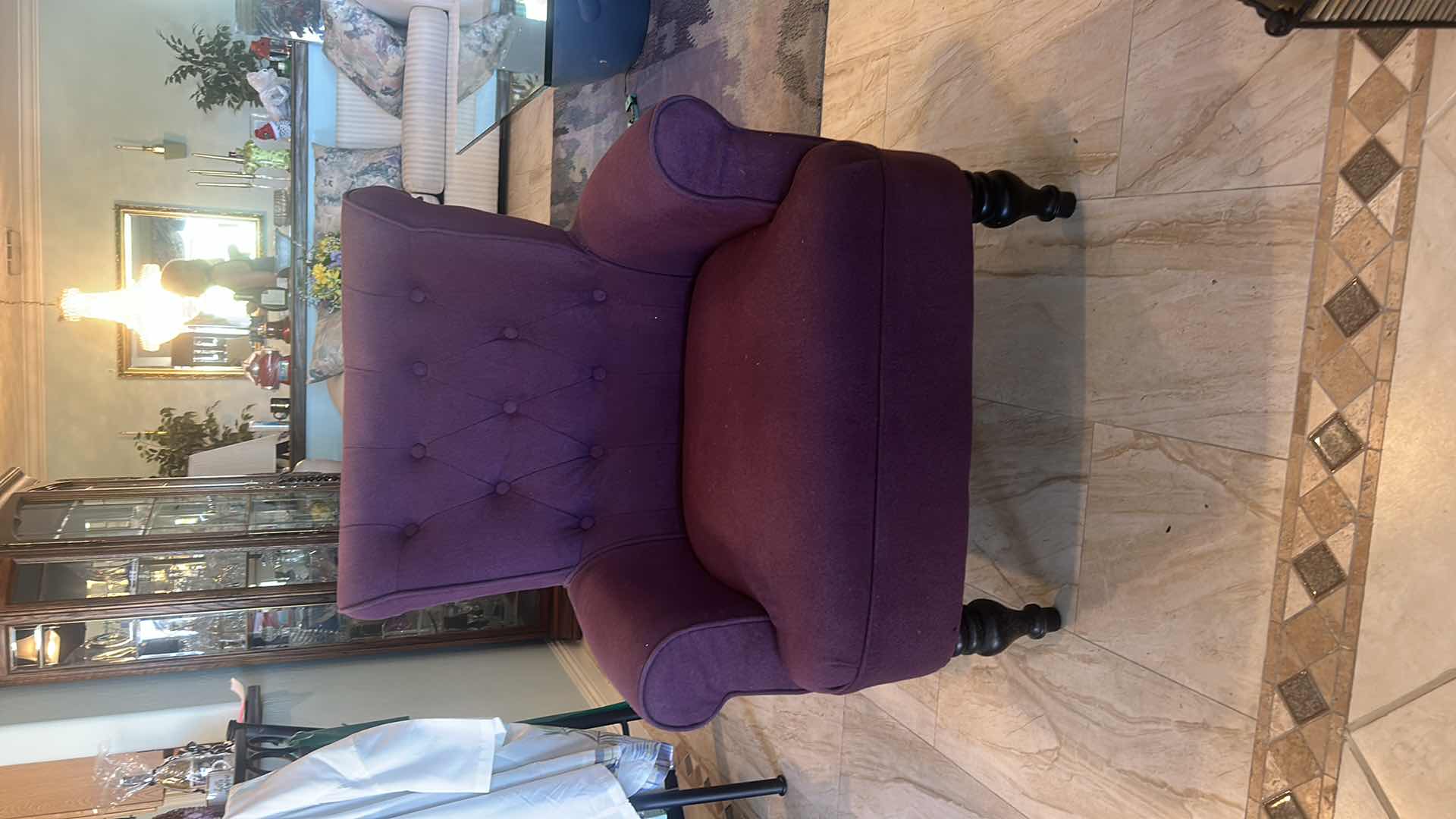 Photo 1 of PURPLE ARMCHAIR 33 1/2 x 26 x H36