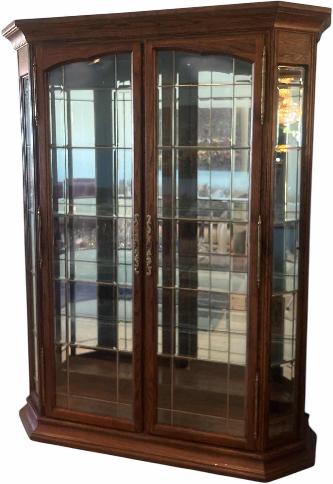 Photo 1 of LIGHTED CHINA HUTCH WITH BEVELED GLASS AND METAL DETAILING 5’ X 19” X 78.5”