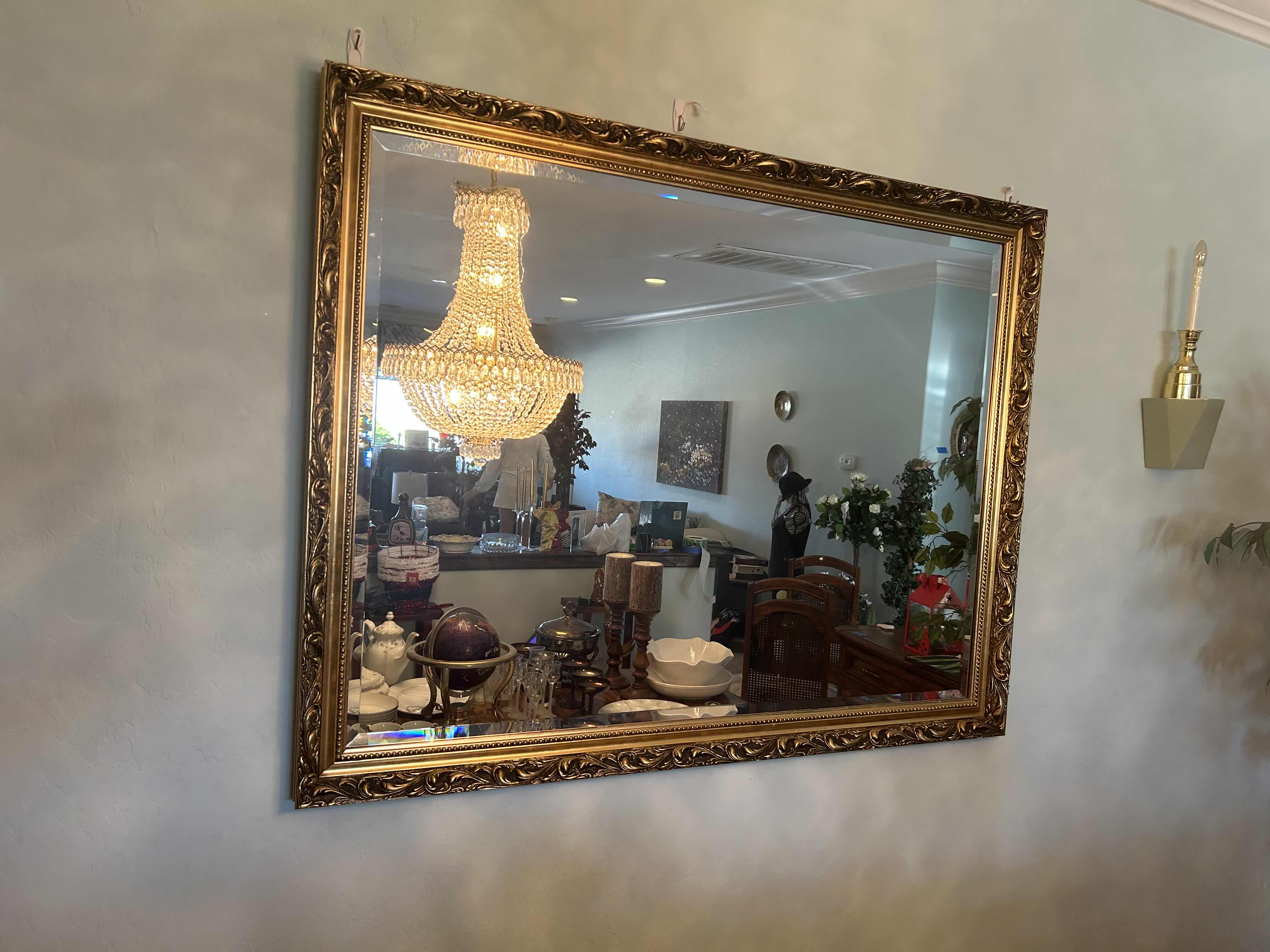 Photo 1 of GOLD ORNATE WALL MIRROR 53"
X 40"