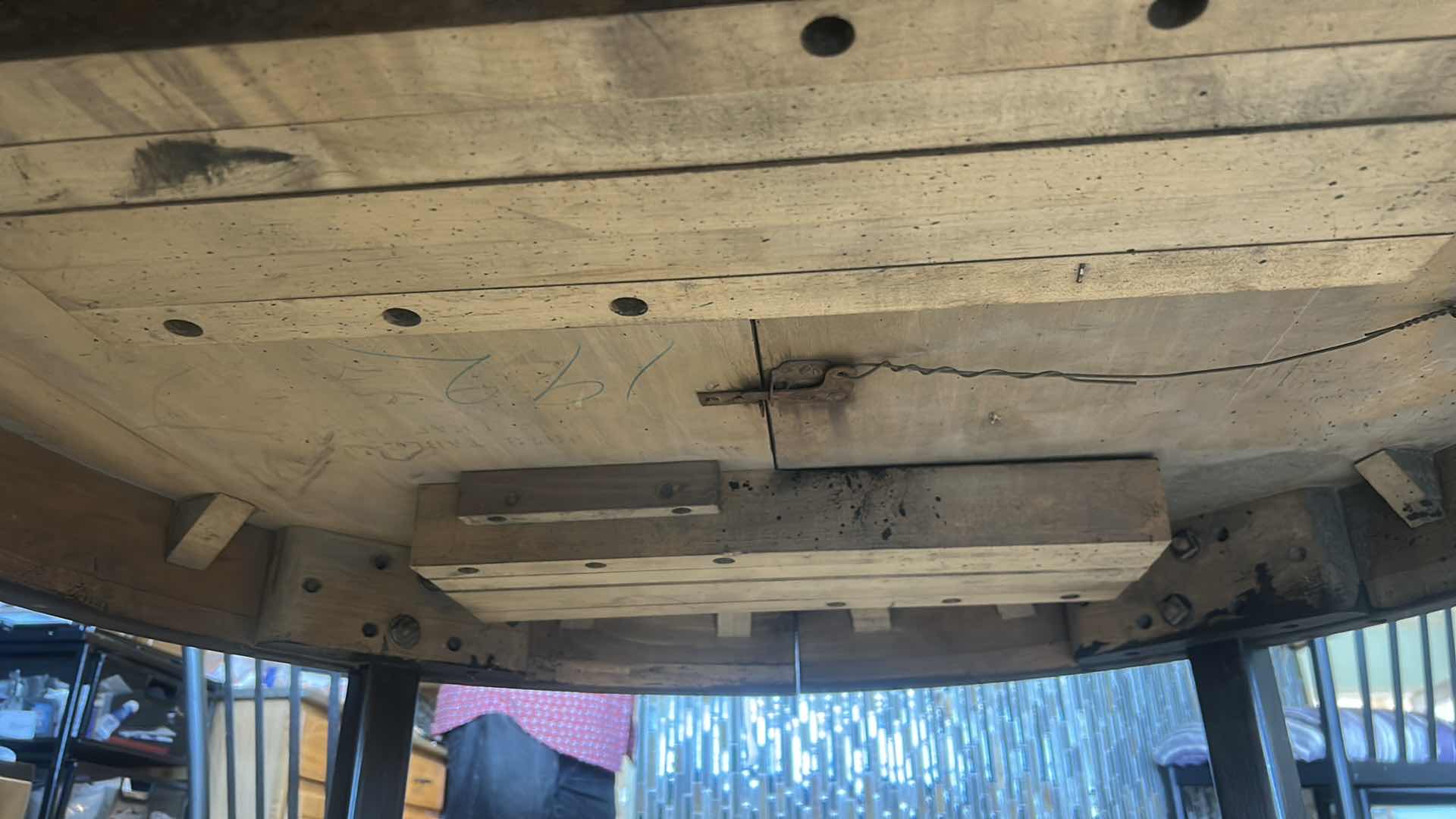 Photo 1 of TEAK DINING ROOM TABLE CUSTOM MADE 46“ x H 29“PLUS 3 12” LEAFS