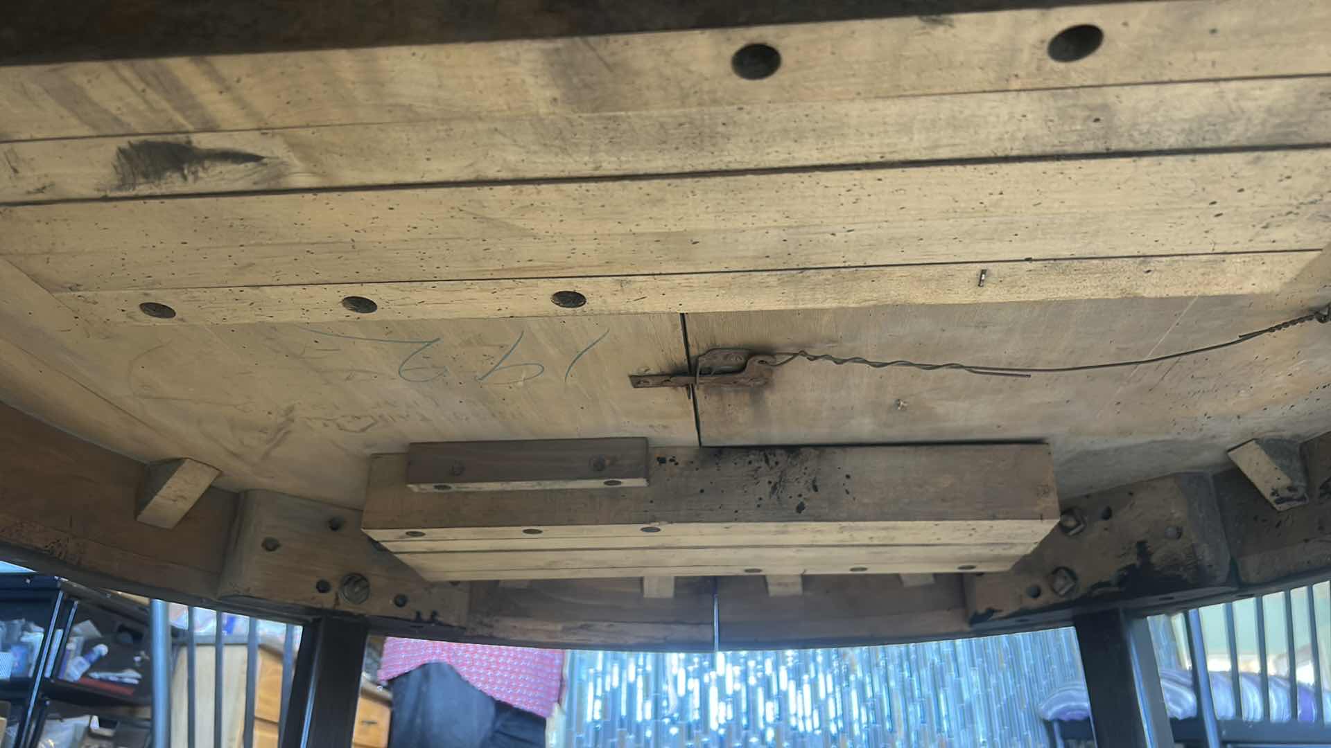 Photo 1 of TEAK DINING ROOM TABLE CUSTOM MADE 46“ x H 29“PLUS 3 12” LEAFS