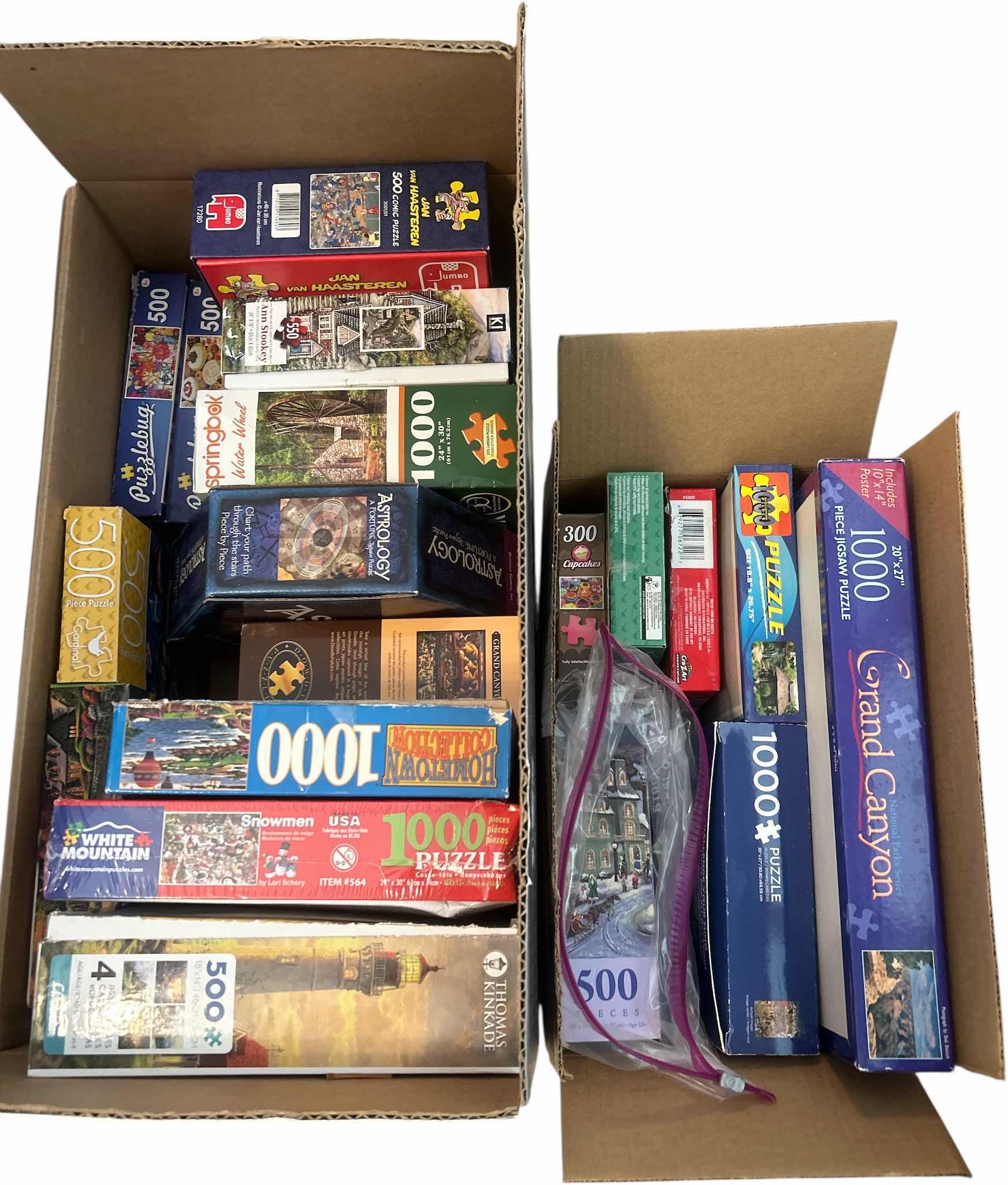 Photo 1 of 2 BOXES OF PUZZLES