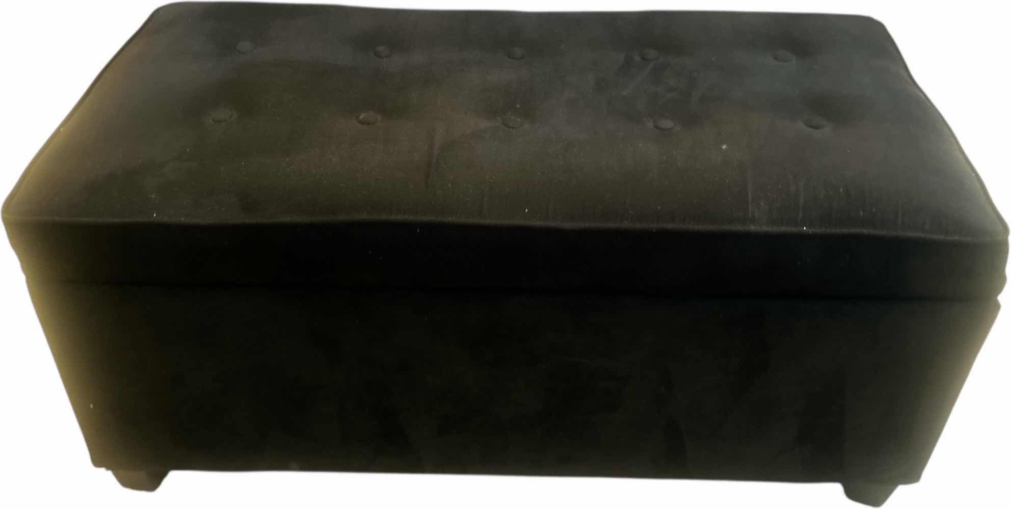View 1 of BLACK FABRIC STORAGE OTTOMAN 8“ x 18 1/2“ x H17 1/2“