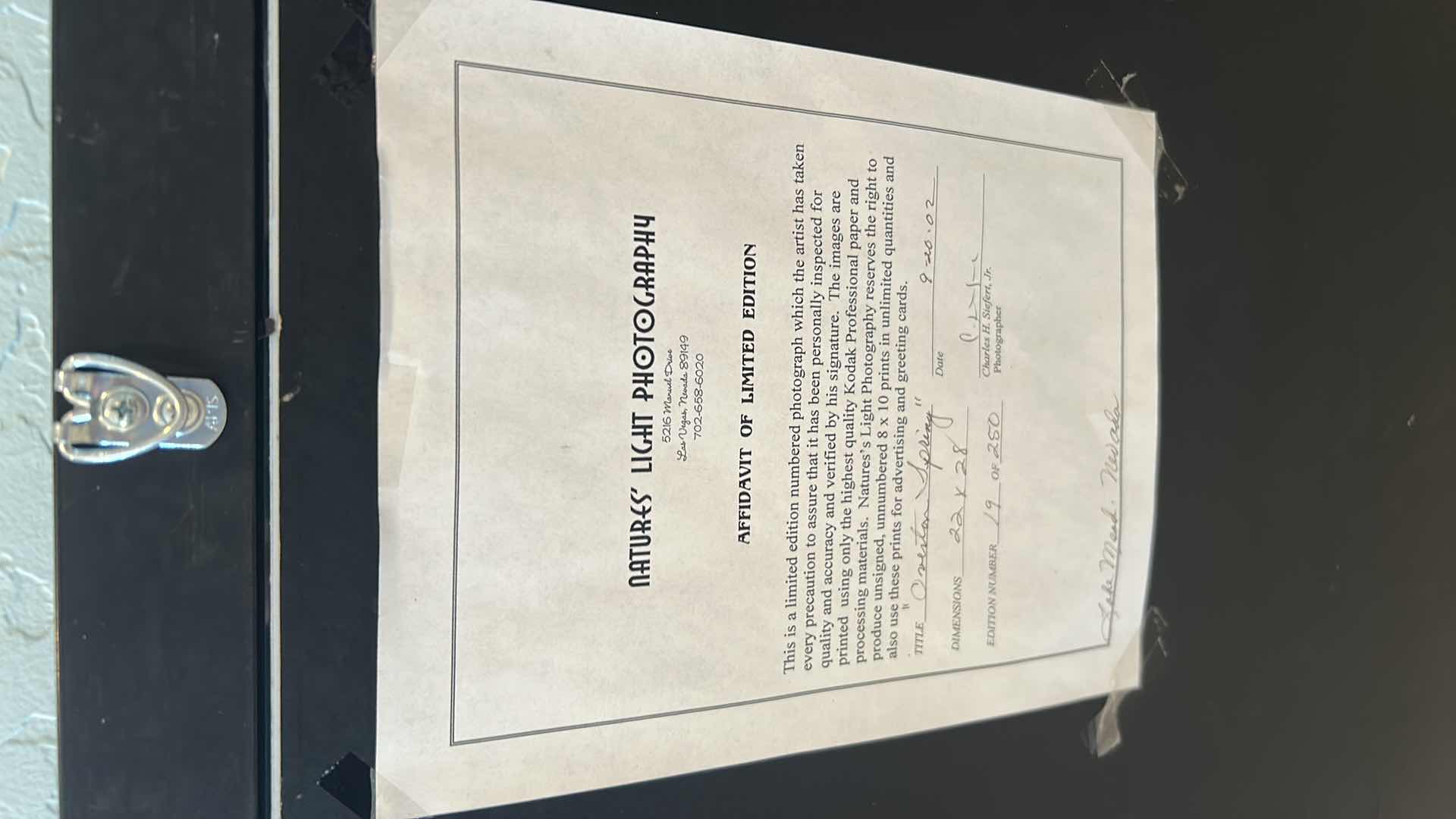 Photo 1 of BLACK FRAMED " OVERTON SPRING " SERENE DESERT LANDSCAPE 25" X 31"