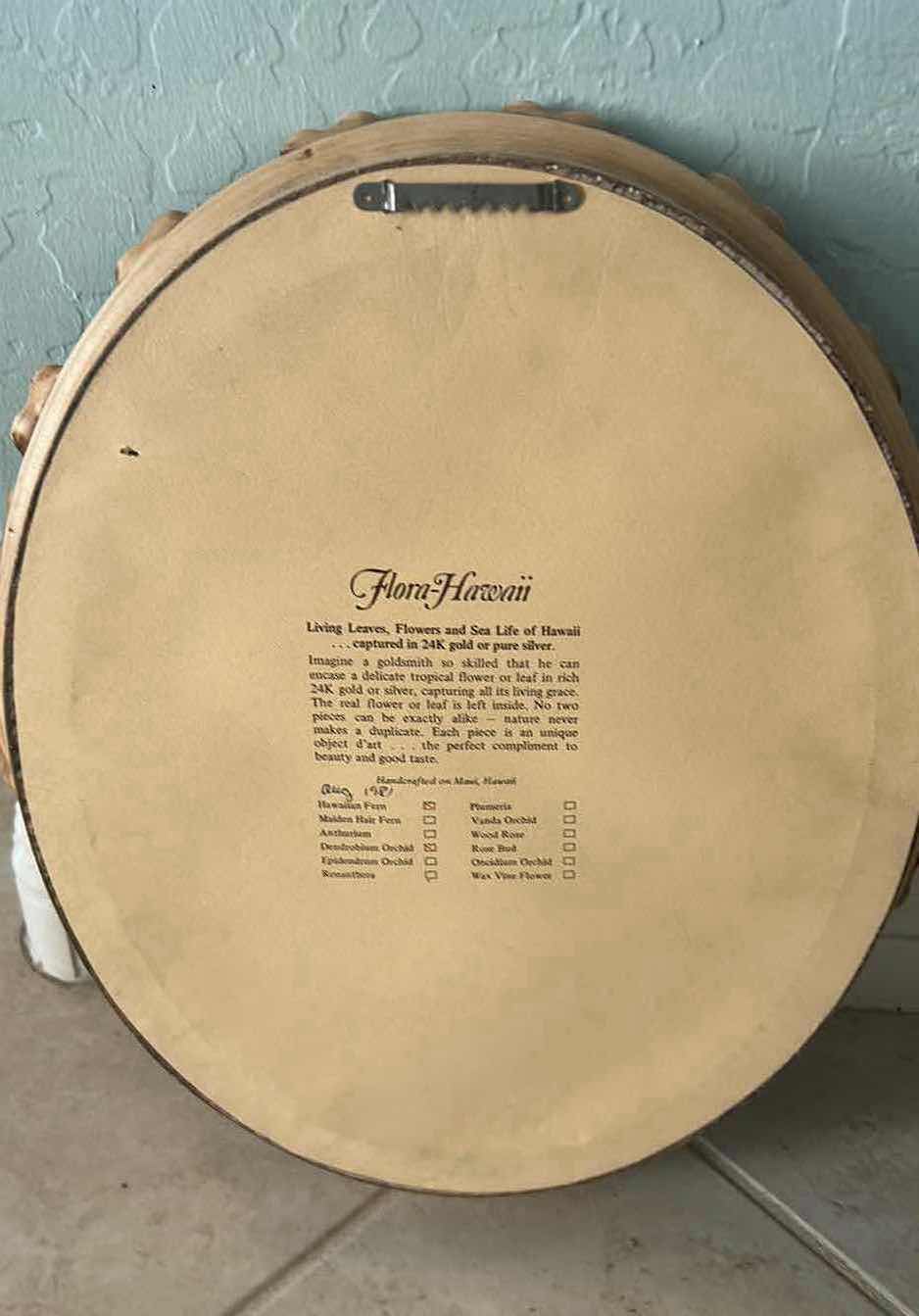 Photo 1 of OVAL ORNATE BUBBLE FRAMED FLORAL HAWAII "ORCHID HAWAIIAN FERN " 14" X 16"