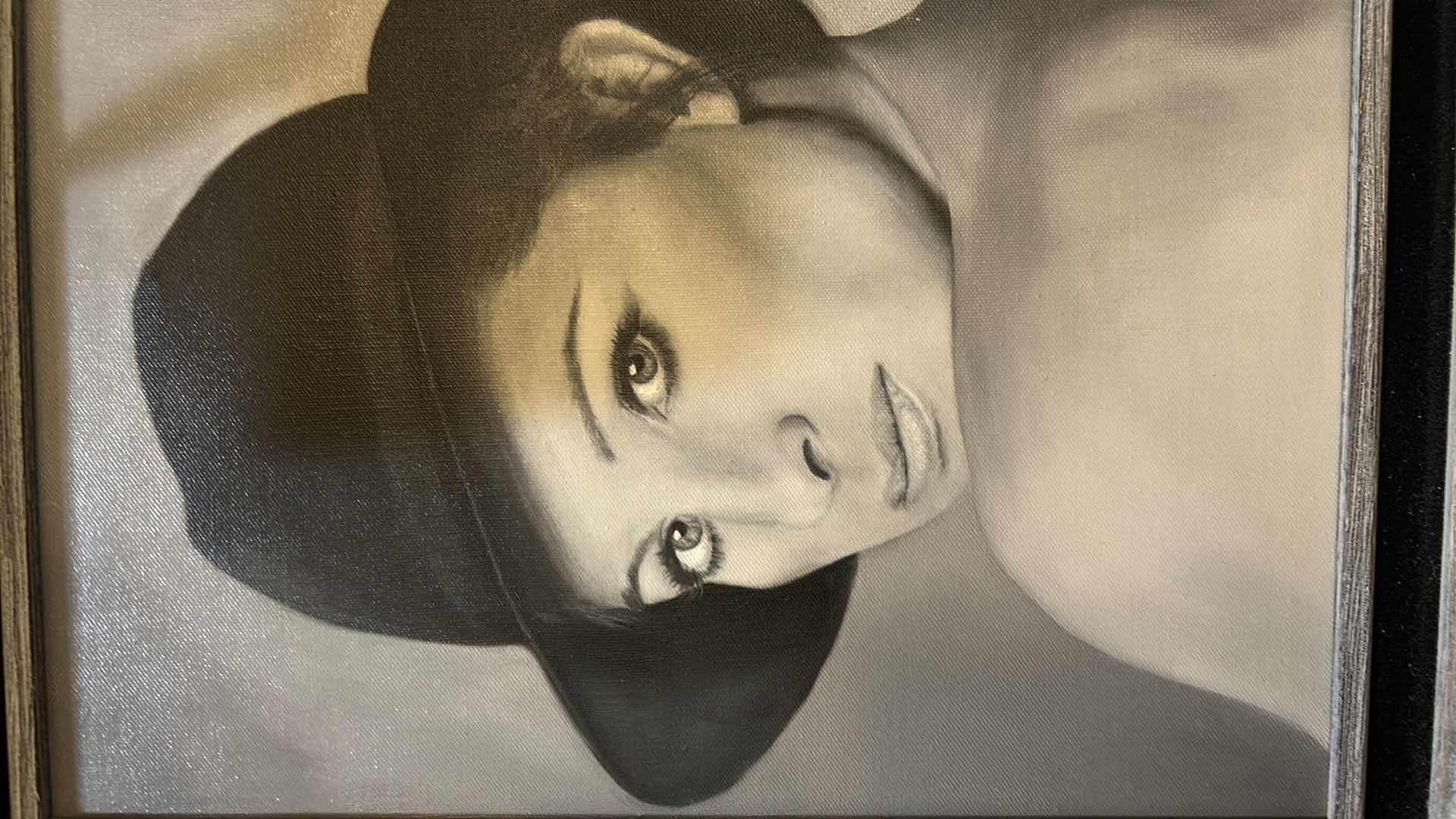 Photo 1 of FRAMED BARBARA STREISAND SIGNED ARTWORK ON CANVAS 18“ x H22“