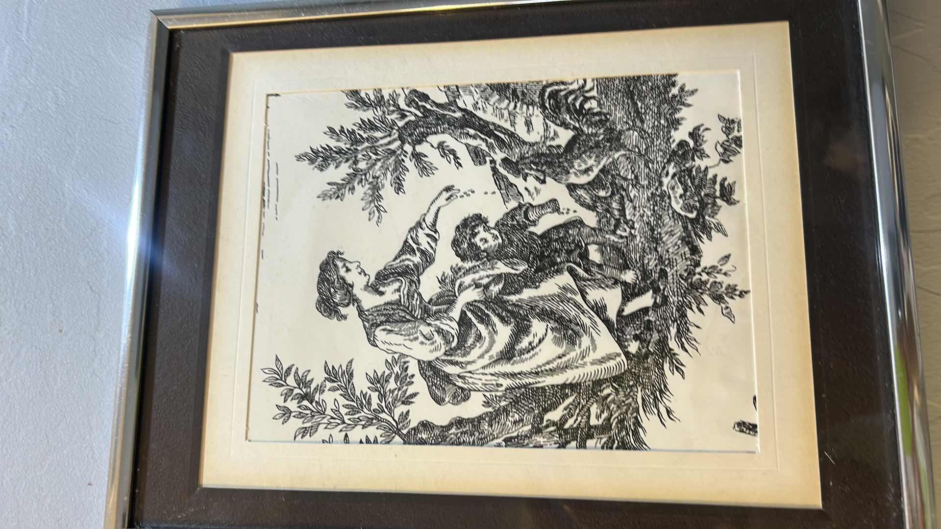 Photo 1 of 2 FRAMED BLACK AND WHITE “WOMAN  WITH CHILD” ARTWORK PIECES 9 1/2“ x 12 1/2“