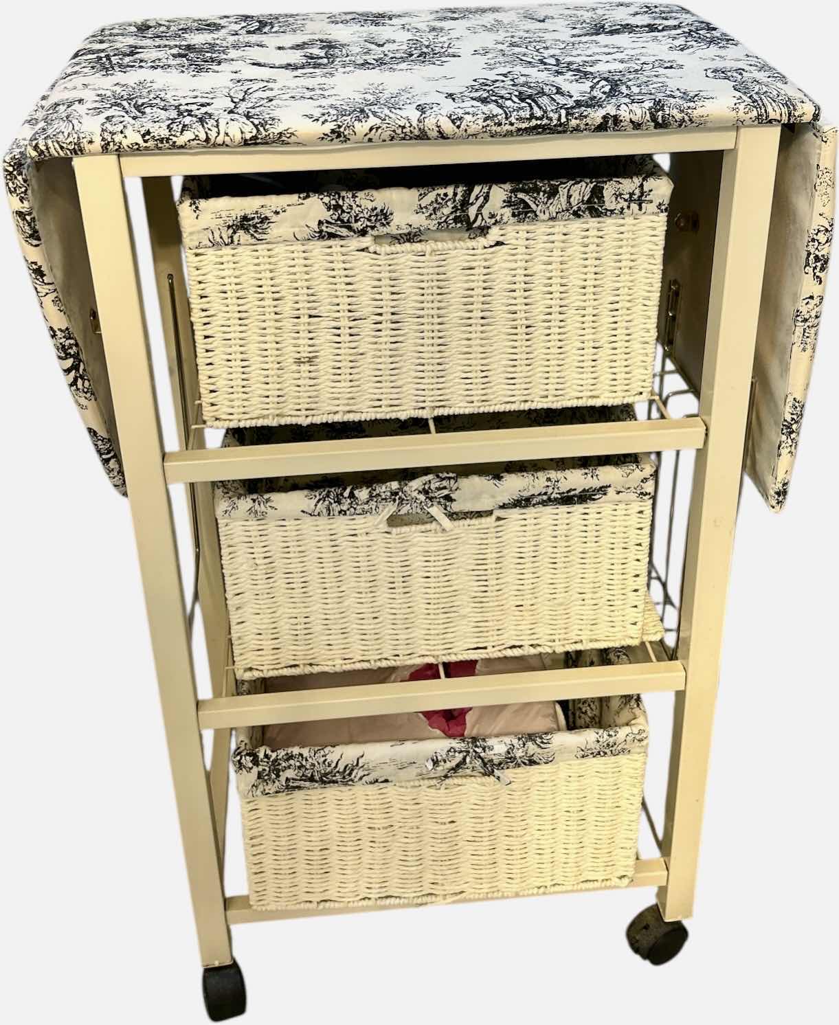 Photo 1 of VINTAGE LAUNDRY CART / IRONING BOARD FOLD OUT WITH BASKETS 24“ x 14 1/2“ x H3‘