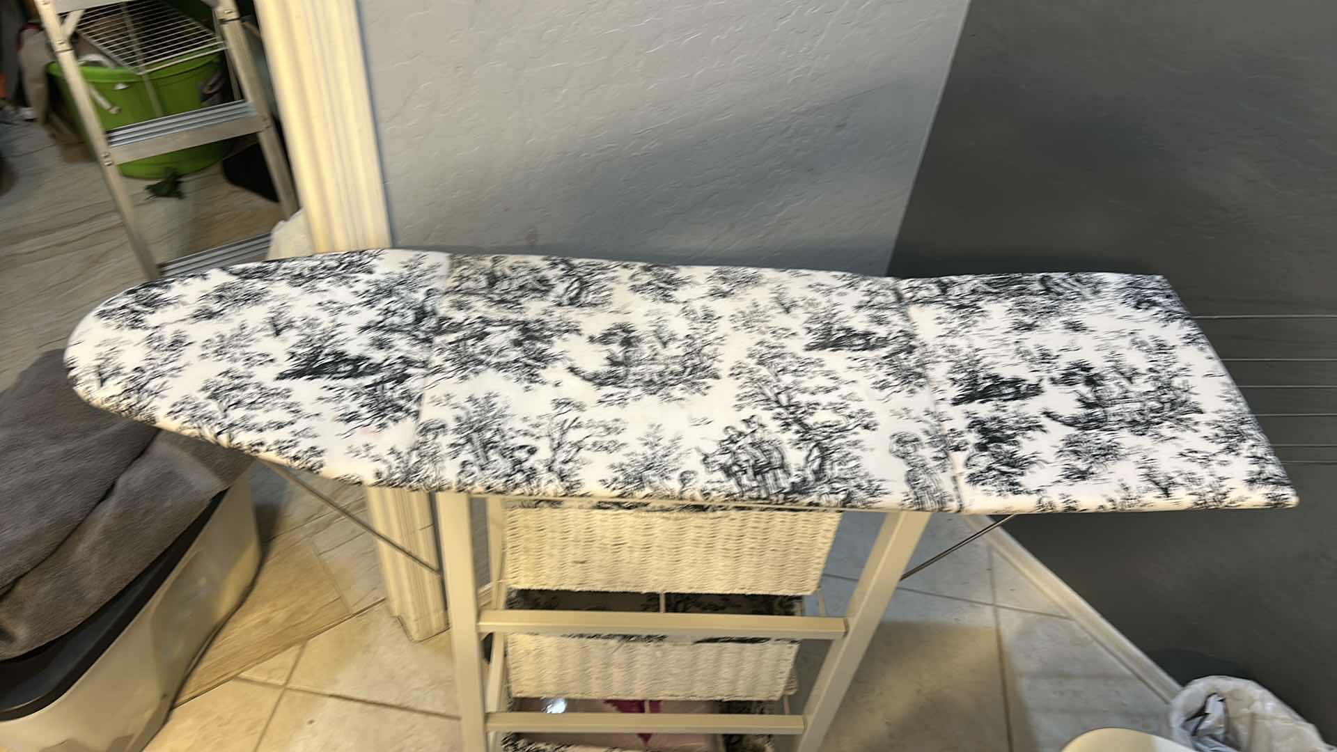 Photo 1 of VINTAGE LAUNDRY CART / IRONING BOARD FOLD OUT WITH BASKETS 24“ x 14 1/2“ x H3‘