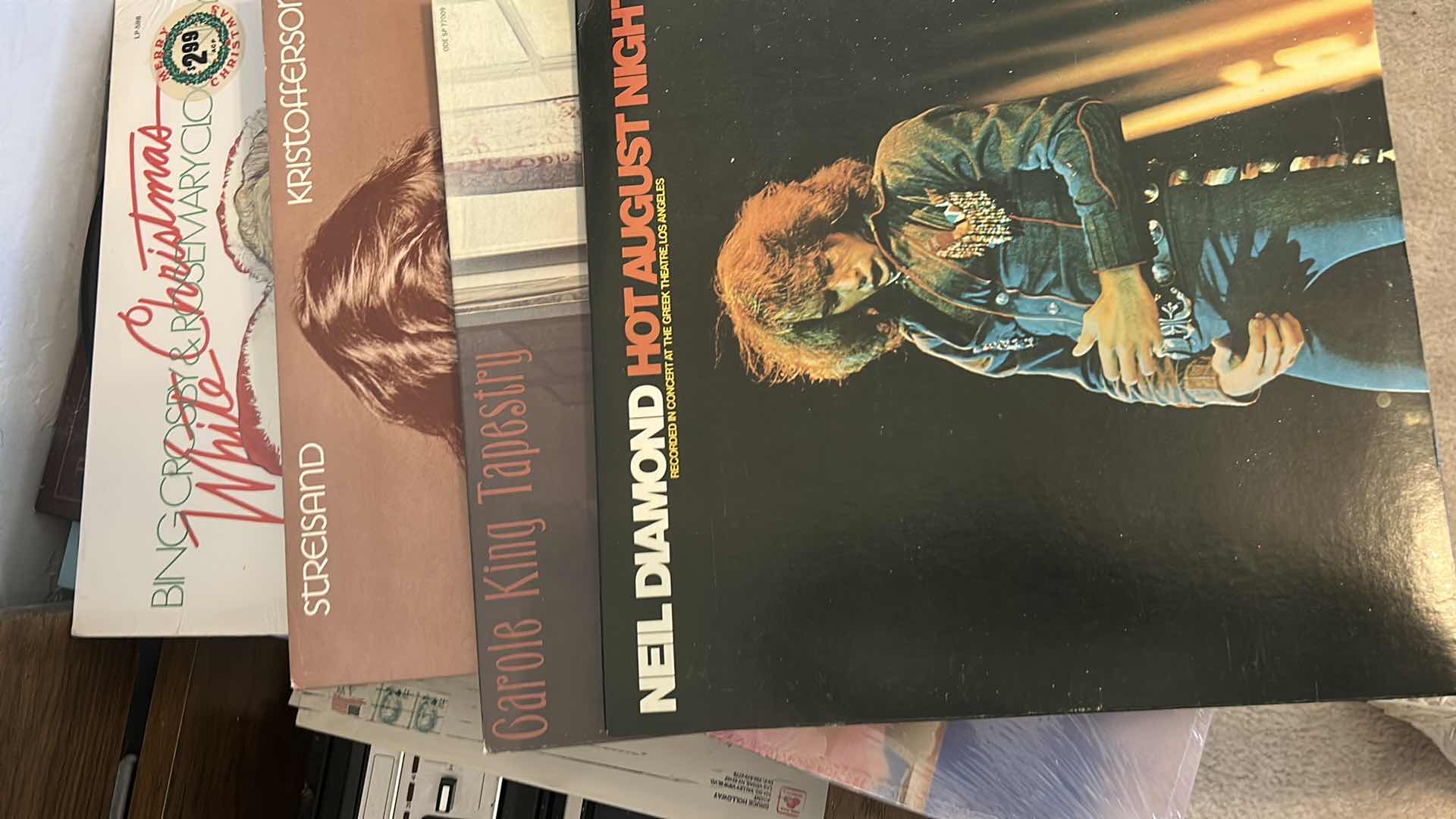 Photo 1 of VINTAGE MAGNAVOX RECORD PLAYER CABINET  WITH MAGNAVOX RADIO, 8 TRACK PLAYER,  ALBUMS &  MORE 6“ x 16“ x H27“