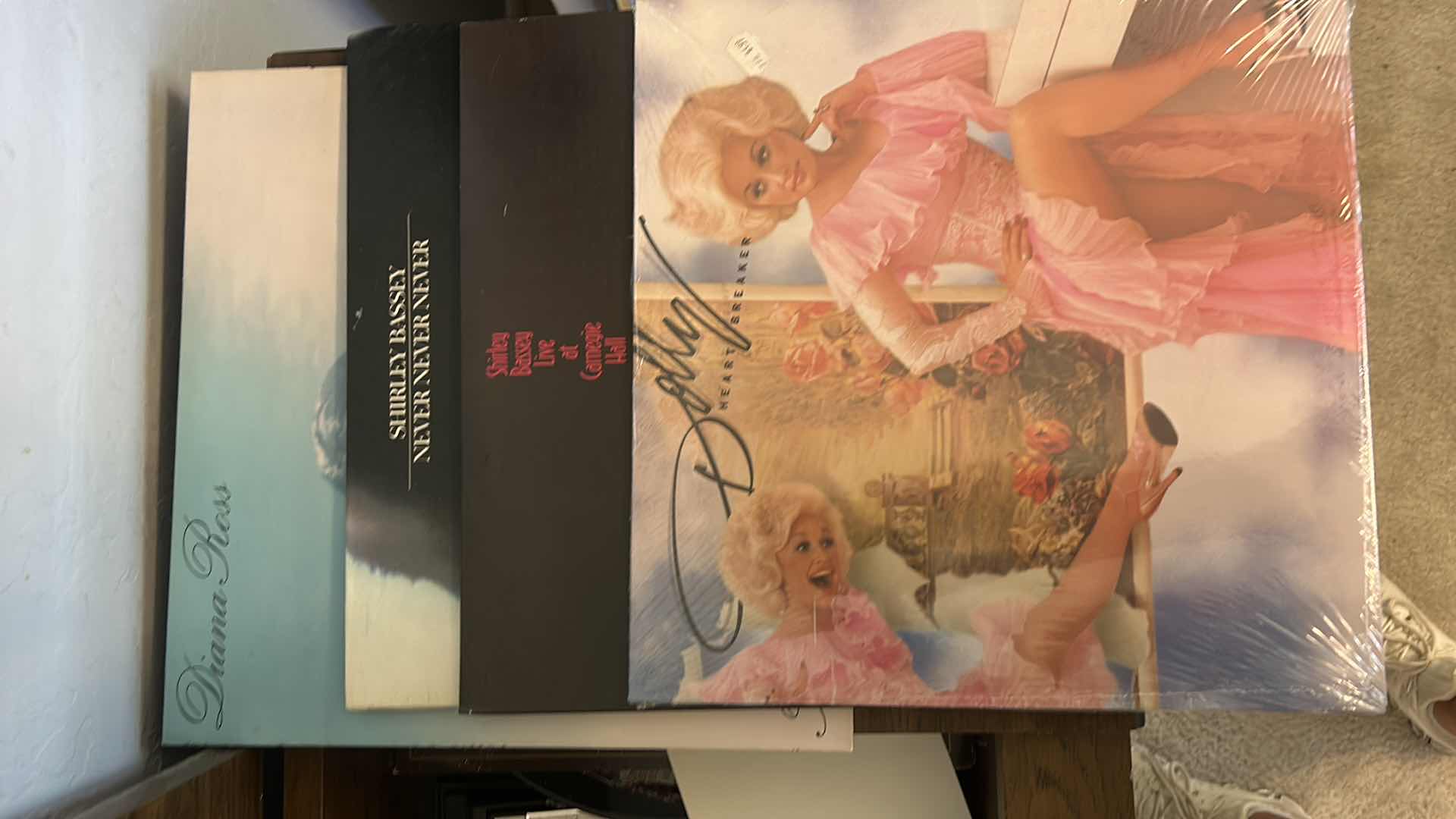 Photo 1 of VINTAGE MAGNAVOX RECORD PLAYER CABINET  WITH MAGNAVOX RADIO, 8 TRACK PLAYER,  ALBUMS &  MORE 6“ x 16“ x H27“