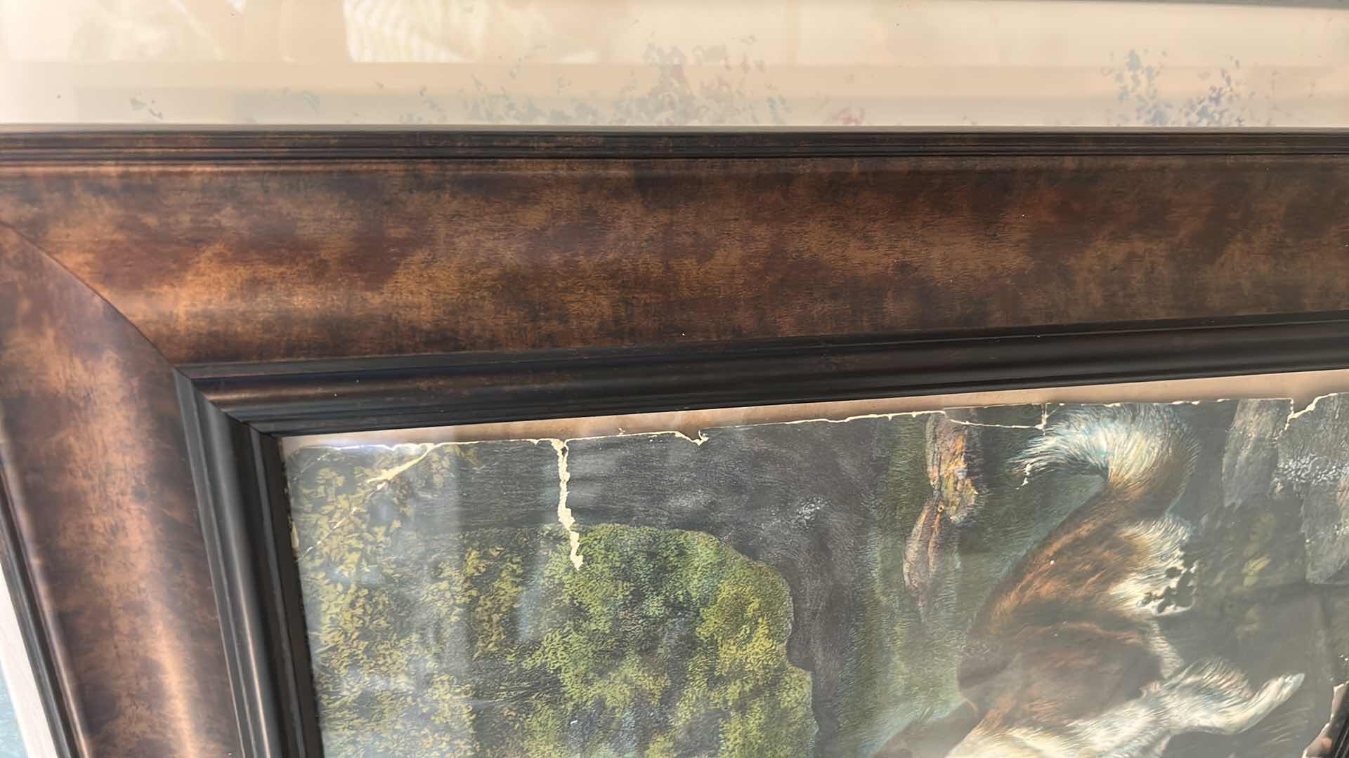 Photo 1 of FRAMED ANTIQUE PRINT OF THE PAINTING “RIVAL DISTRACTIONS” BY CHARLES BURTON BARBER 25 1/4” x H21 1/2”