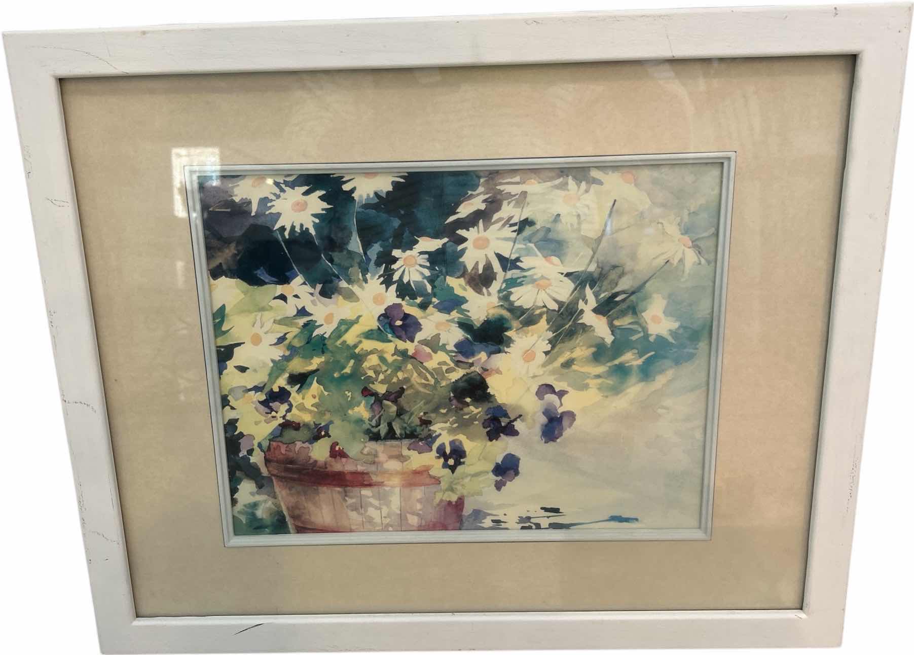 Photo 1 of WHITE FRAMED, FLORAL ARTWORK 22 1/2“ x H18“