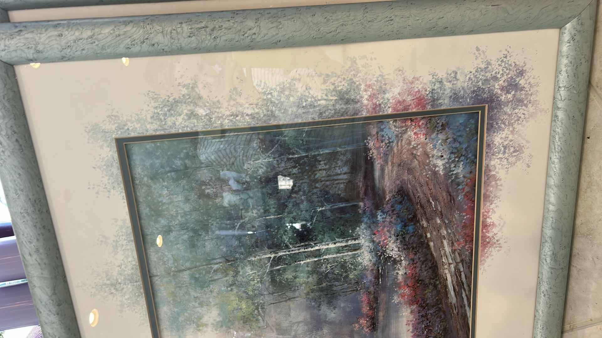 Photo 1 of WOOD FRAMED PASTEL LANDSCAPE SIGNED ARTWORK 37” x H31”