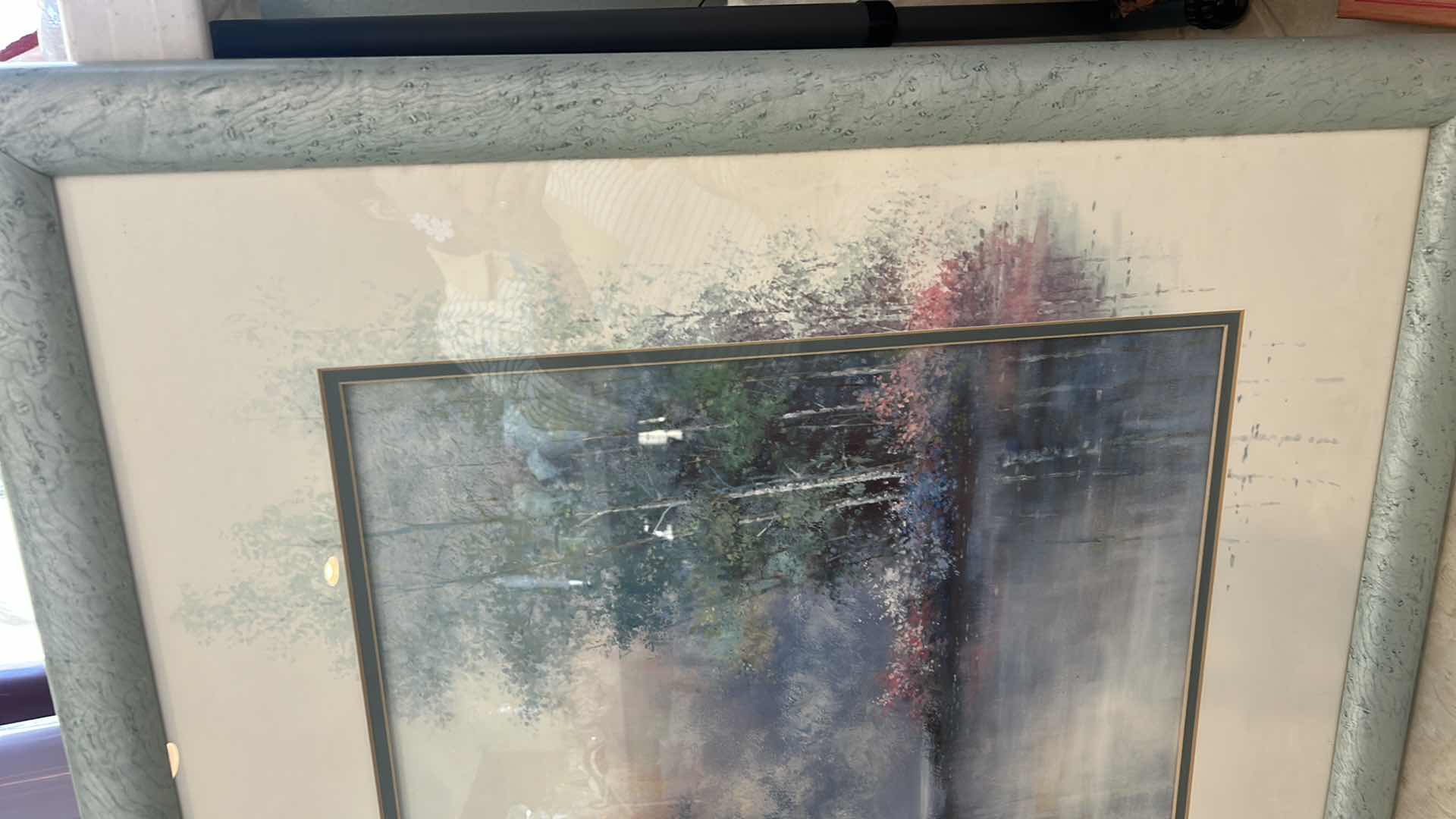 Photo 1 of WOOD FRAMED PASTEL LANDSCAPE SIGNED ARTWORK 37” x H31”