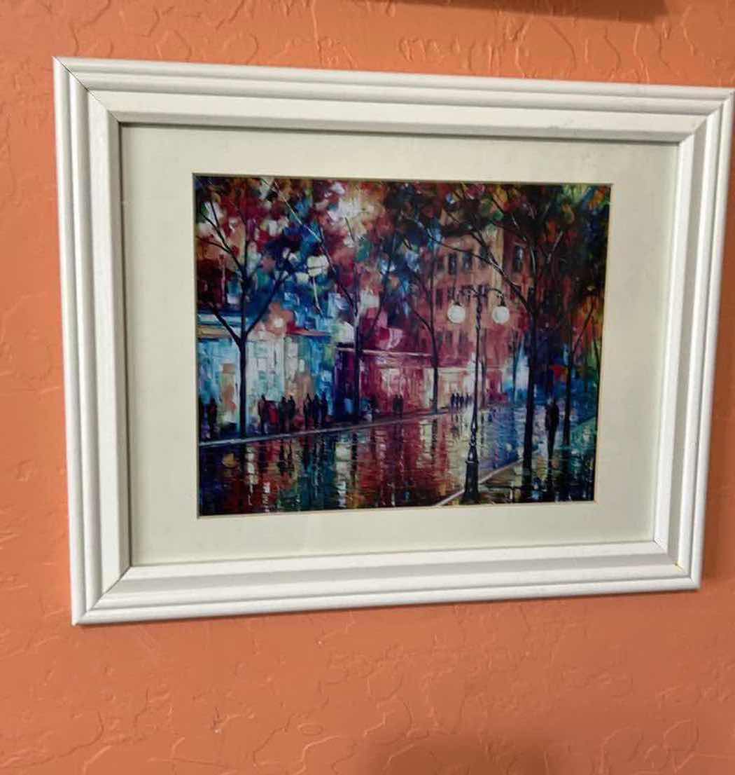 Photo 1 of 3- WHITE FRAMED ARTWORK