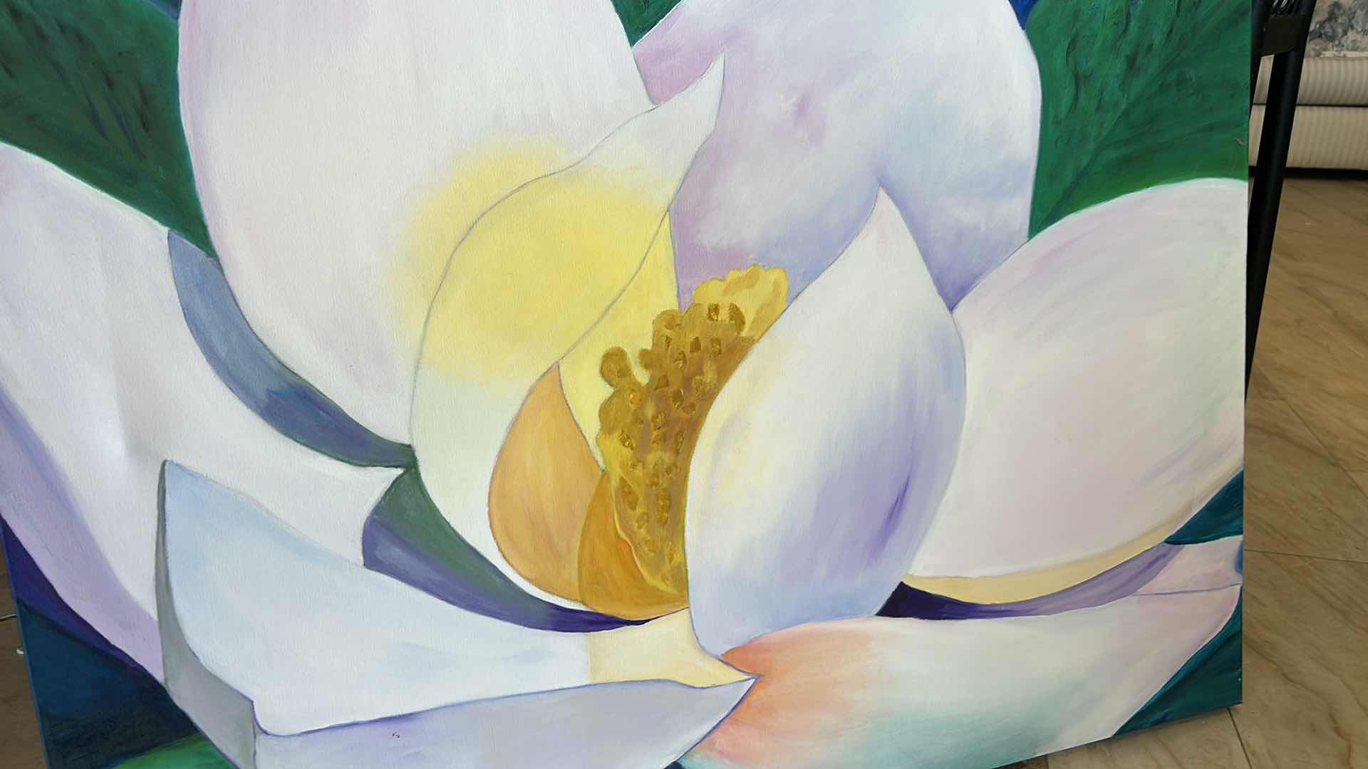 Photo 1 of STRETCHED CANVAS FLOWER ARTWORK 40” x H30”