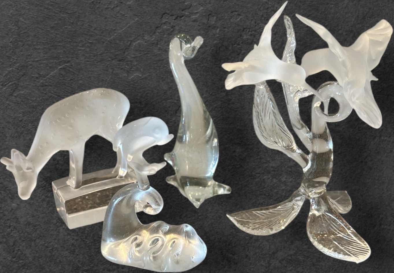 Photo 1 of 4 GLASS FIGURINES TALLEST H5.5”