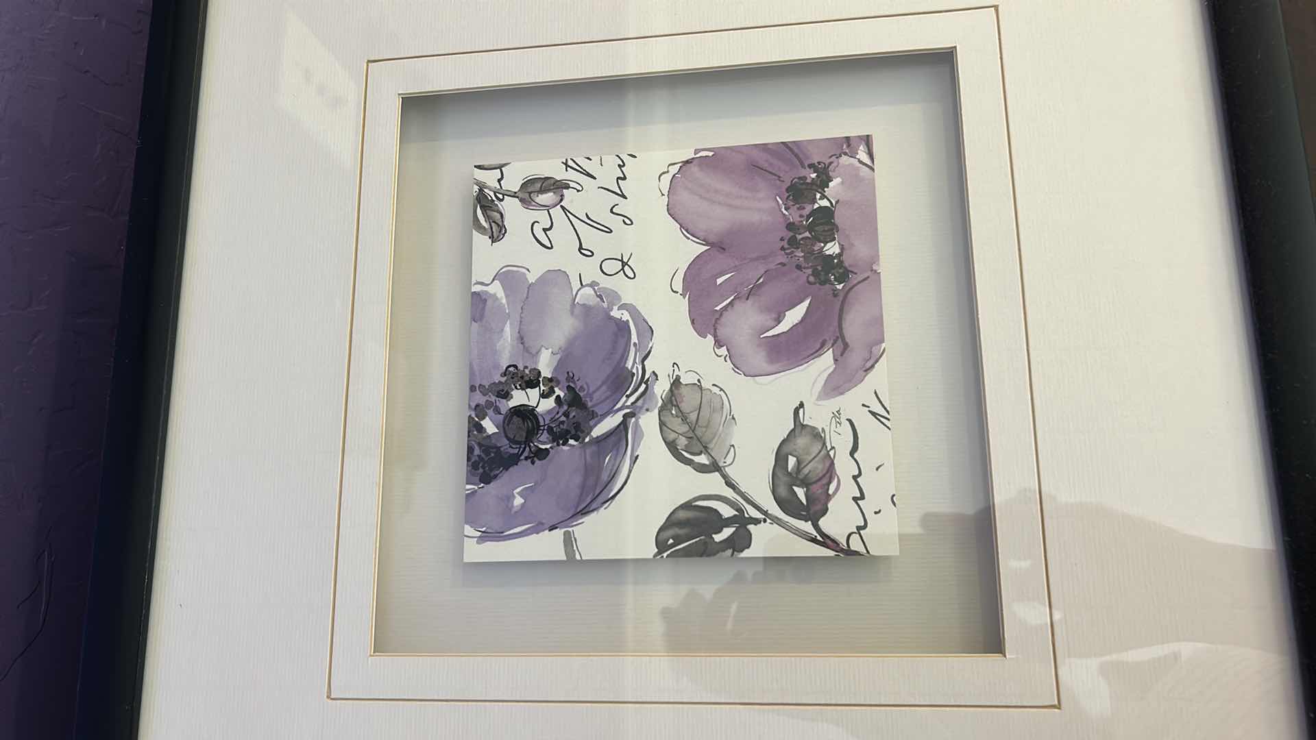 Photo 1 of 2 FRAMED FLORAL ARTWORK PIECES 16” x 16”