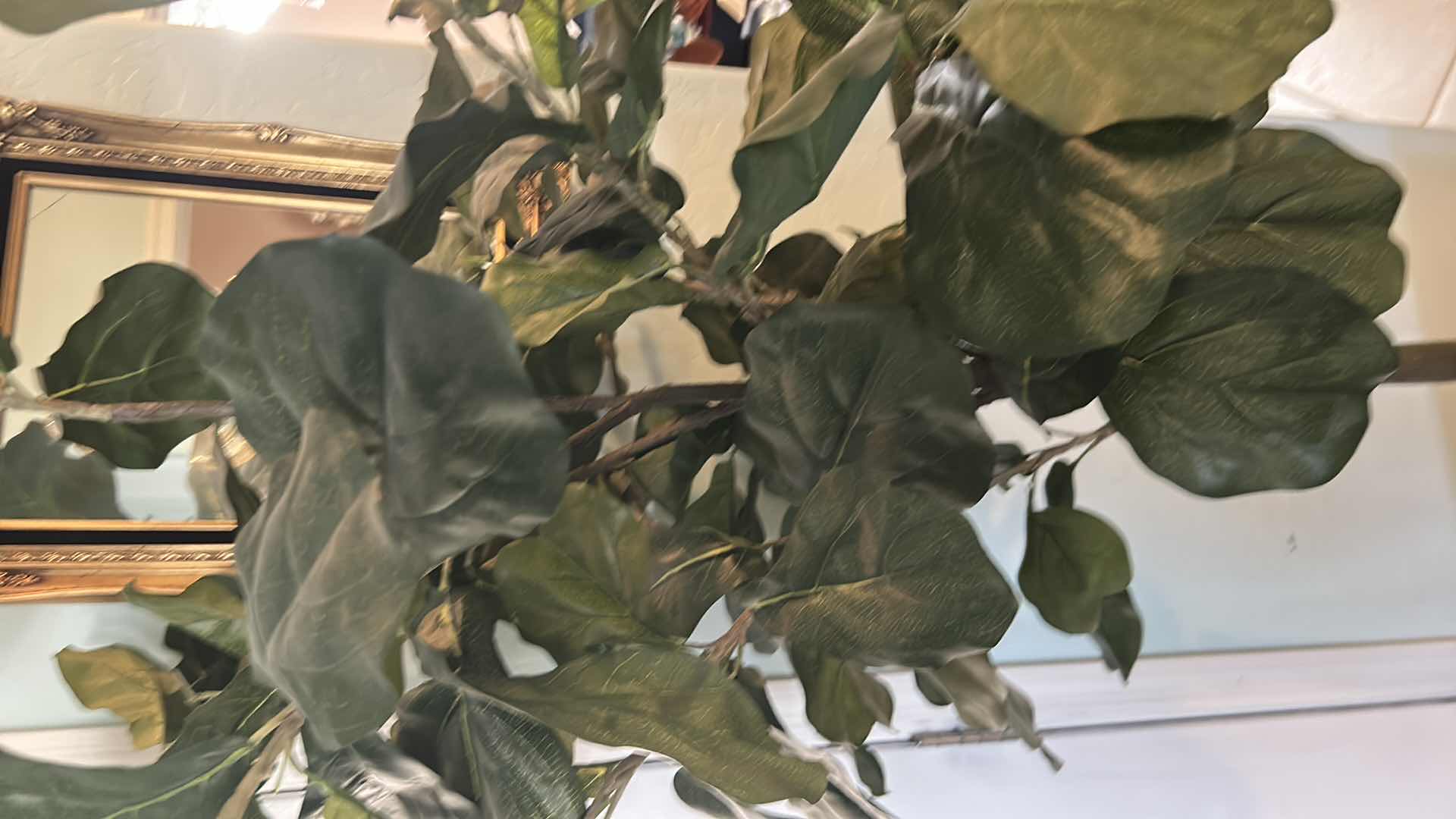 Photo 1 of FAUX FIDDLE LEAF FIG TREE IN BASKET H 7 FT