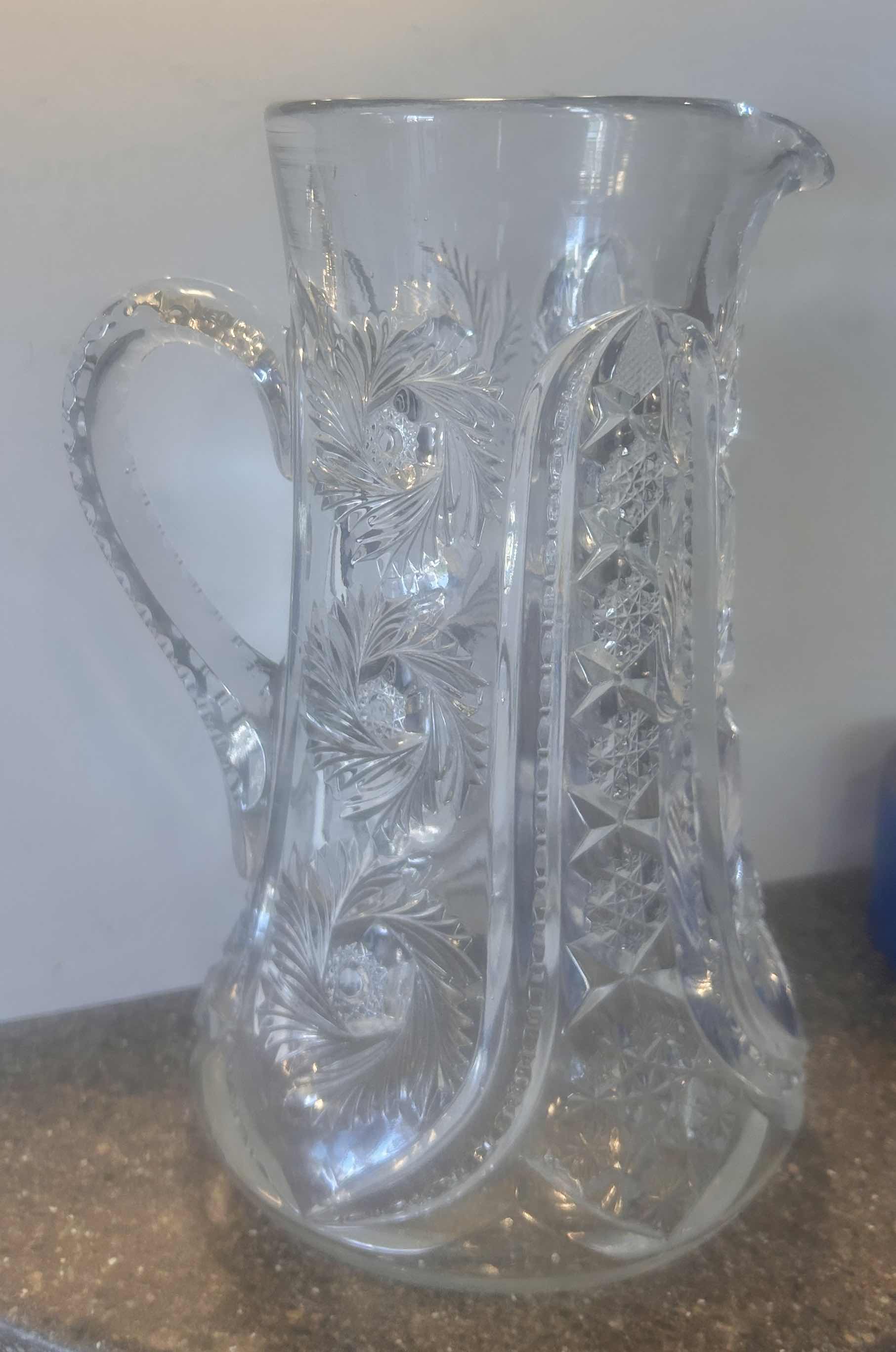 Photo 1 of CUT CRYSTAL PITCHER H9.5”
