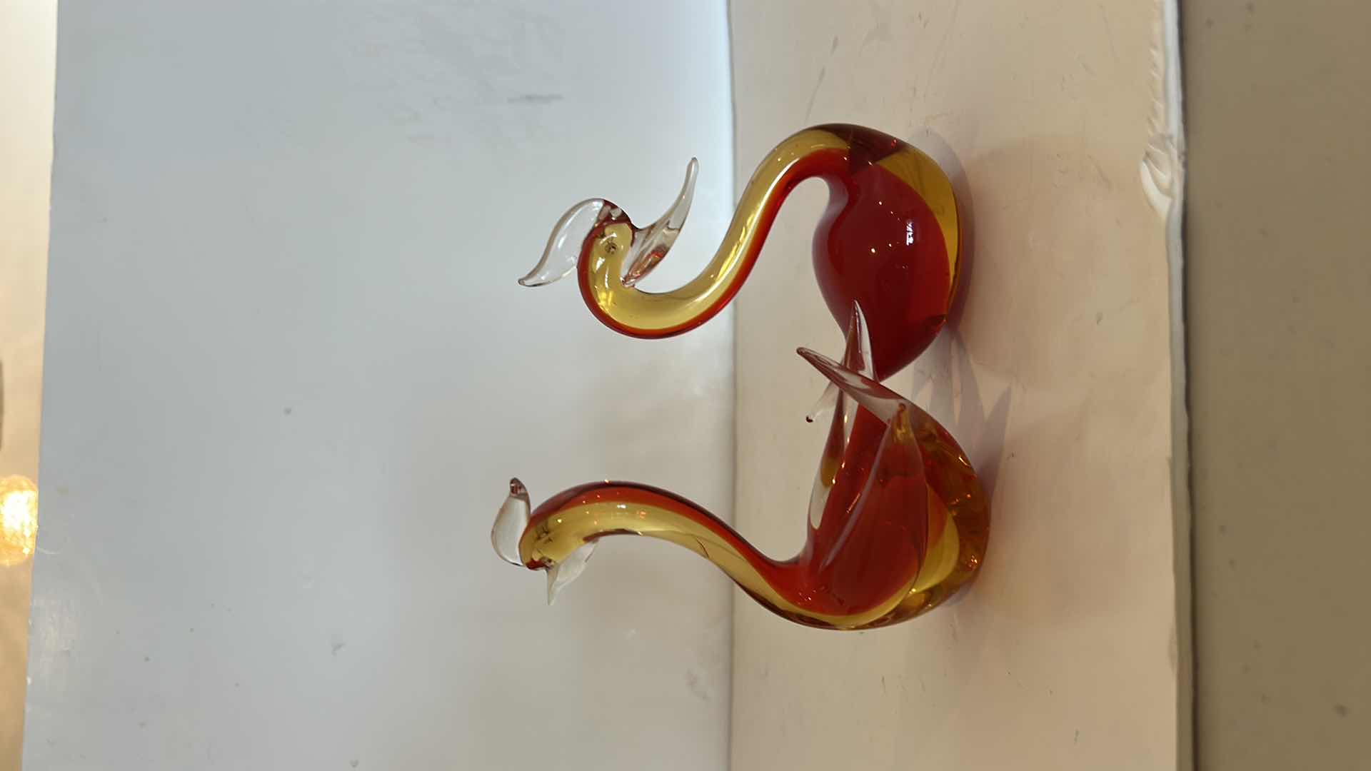 Photo 1 of PAIR OF MURANO GLASS BIRD SCULPTURES H6”