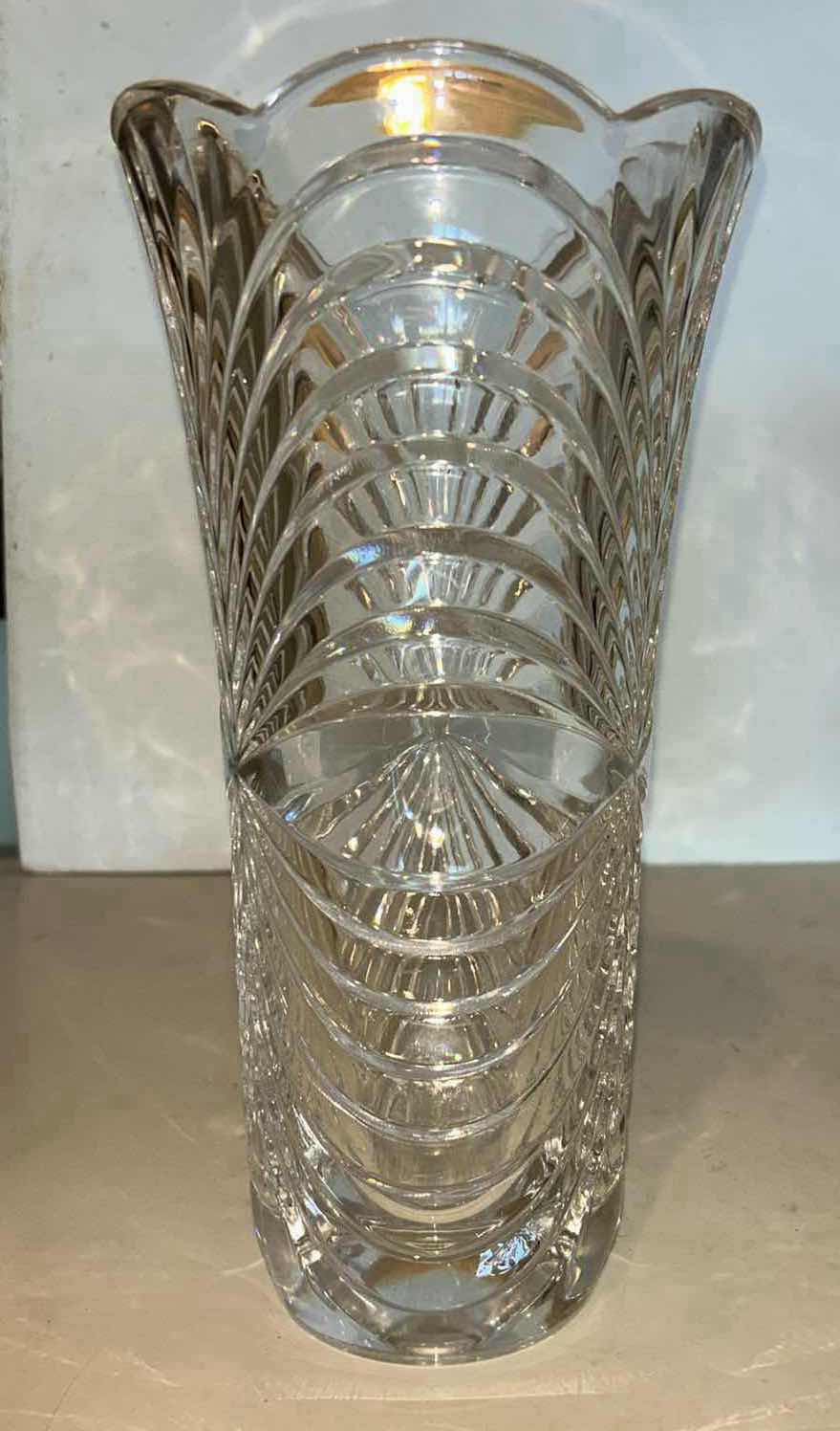 Photo 1 of ITALIAN CUT CRYSTAL VASE H11.5”