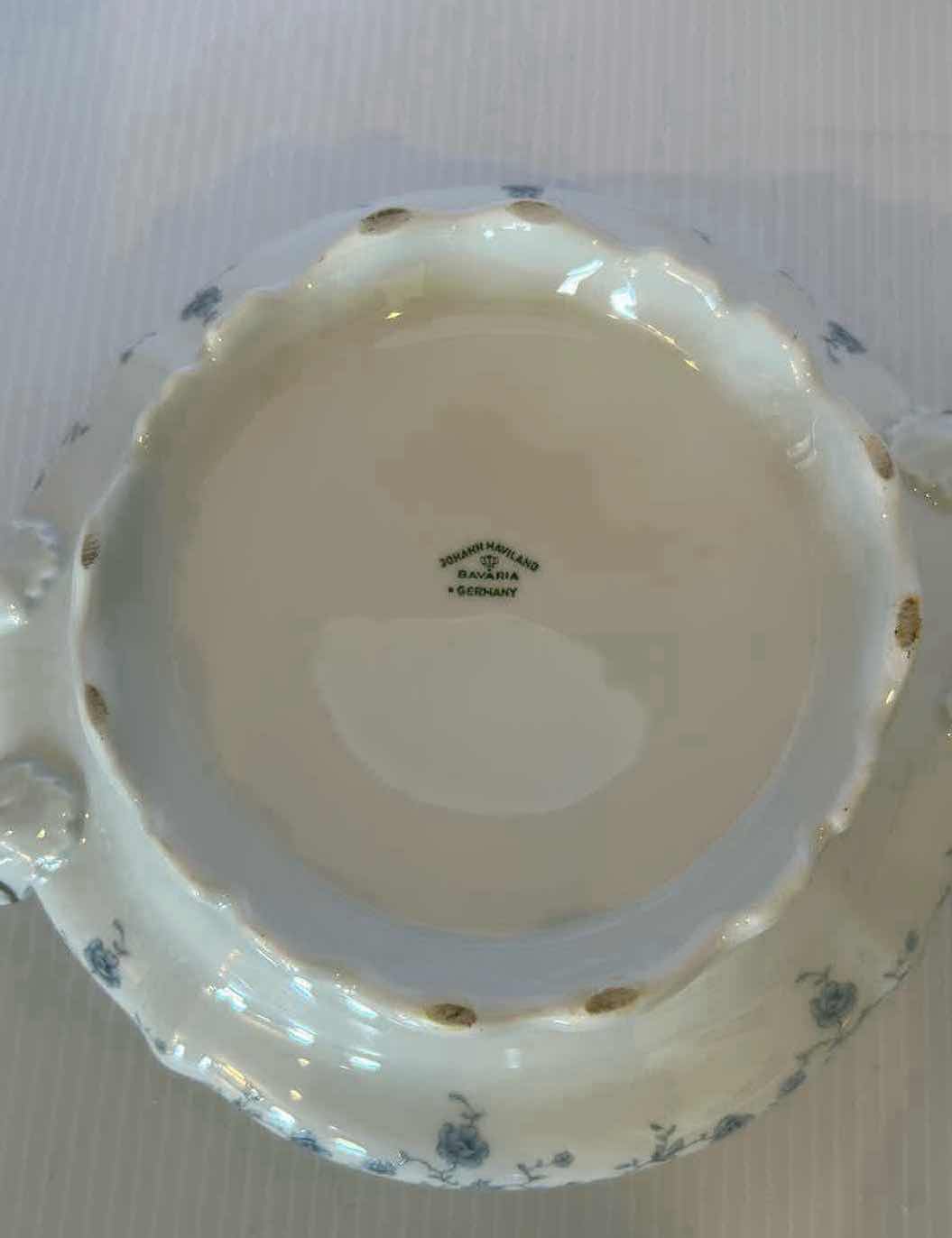 Photo 1 of JOHANN HAVILAND BLUE GARLAND CHINA COVERED VEGETABLE BOWL
