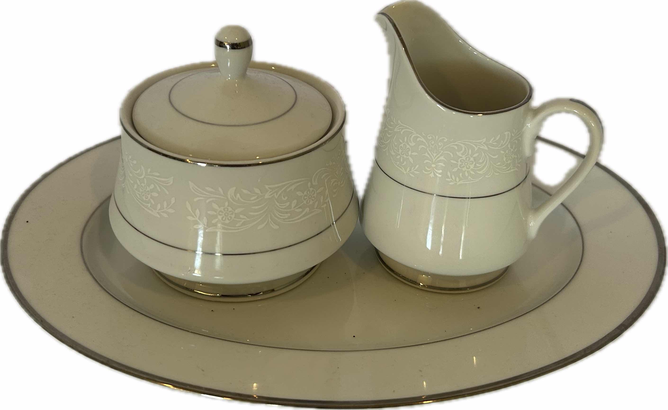 Photo 1 of PREMIER BONE CHINA CREAMER SUGAR BOWL SMALL OVAL PLATE