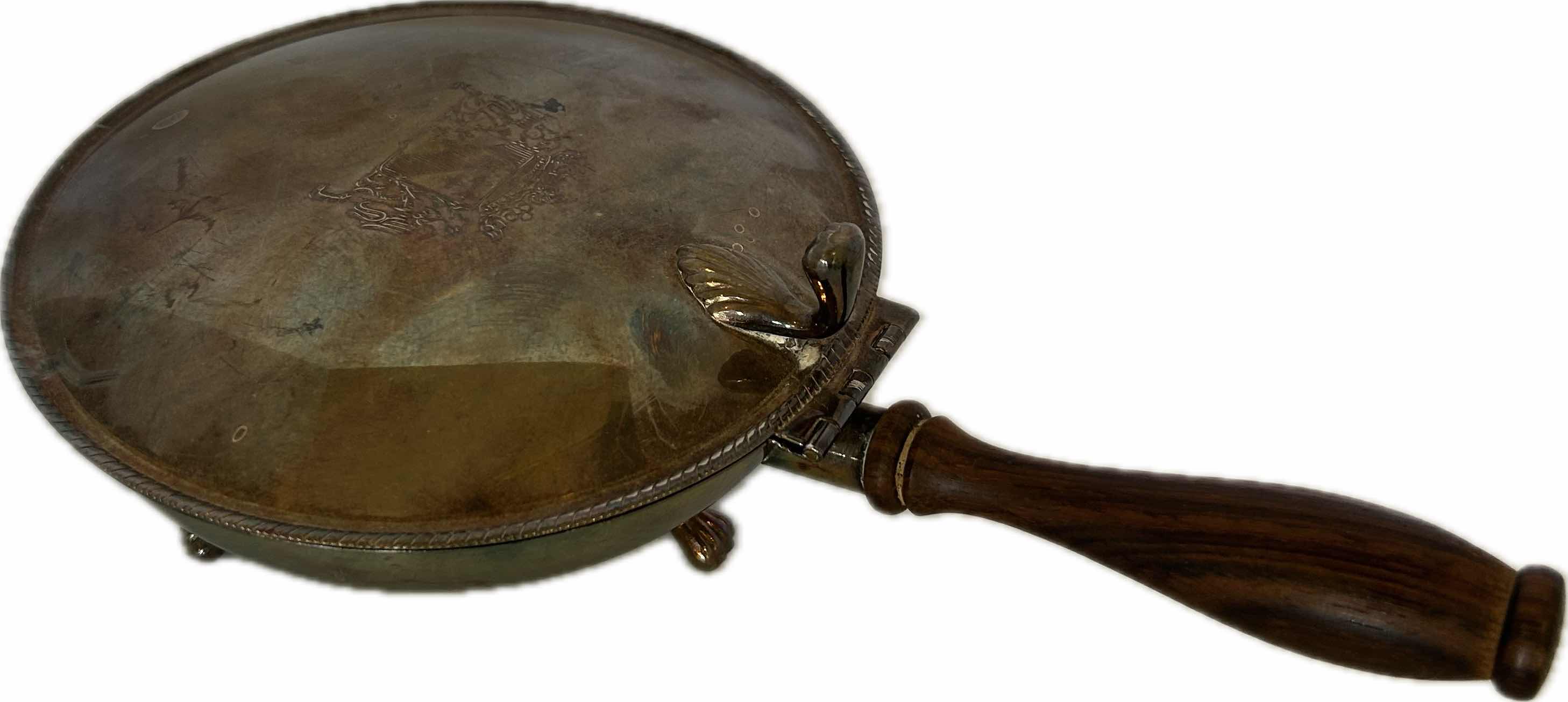 Photo 1 of VINTAGE SILVER PLATED SILENT BUTLER PAN AND SWINGING GRAVY BOAT