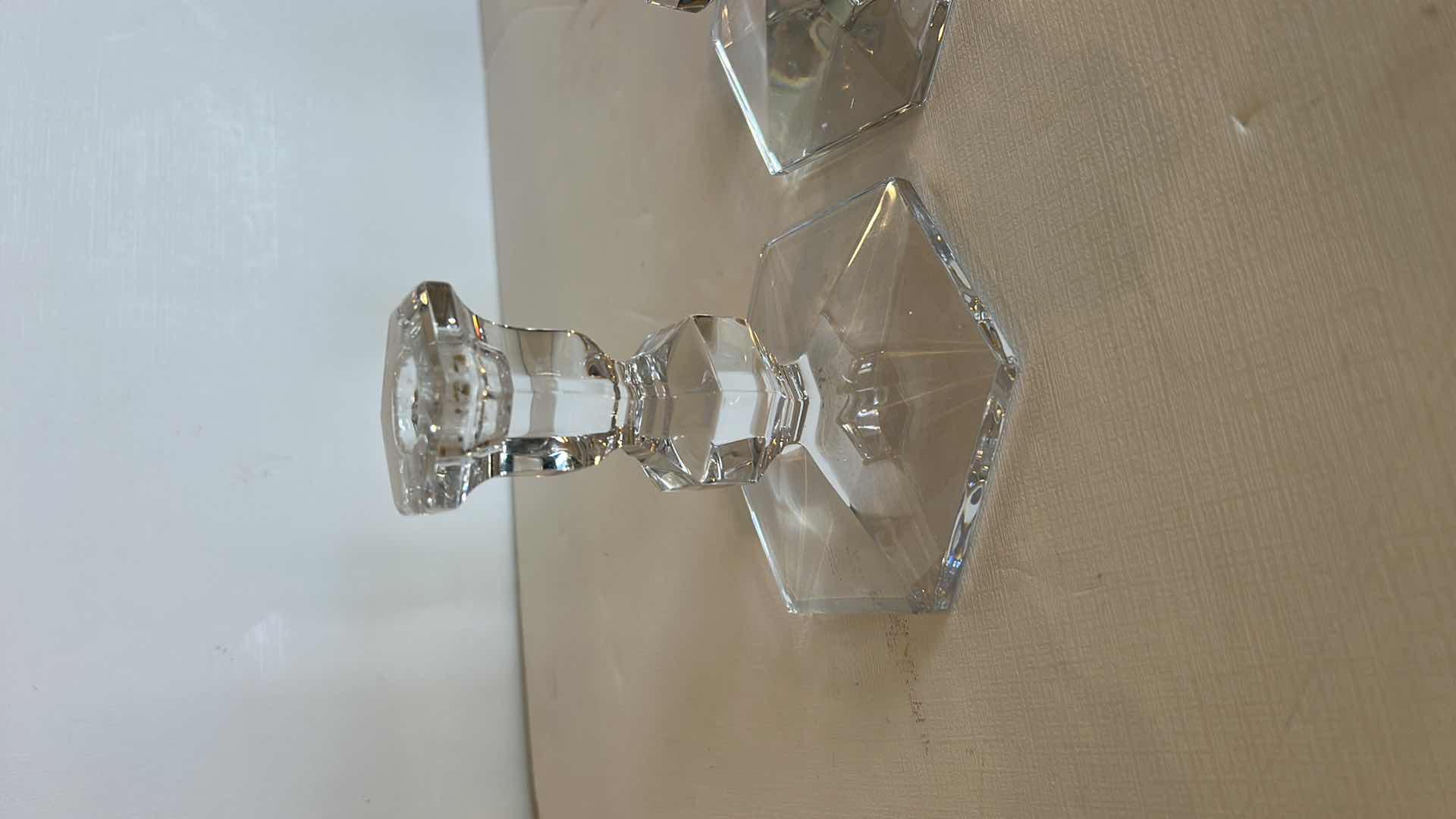 Photo 1 of VAL ST. LAMBERT CRYSTAL CANDLE HOLDERS  H5”