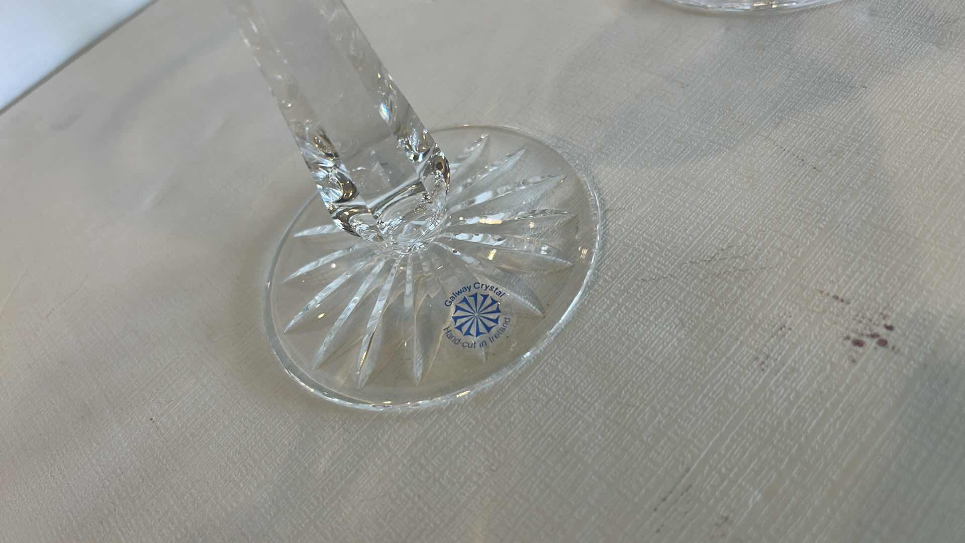 Photo 1 of 5 - GALWAY HAND CUT CRYSTAL STEMWARE GLASSES MADE IN IRELAND