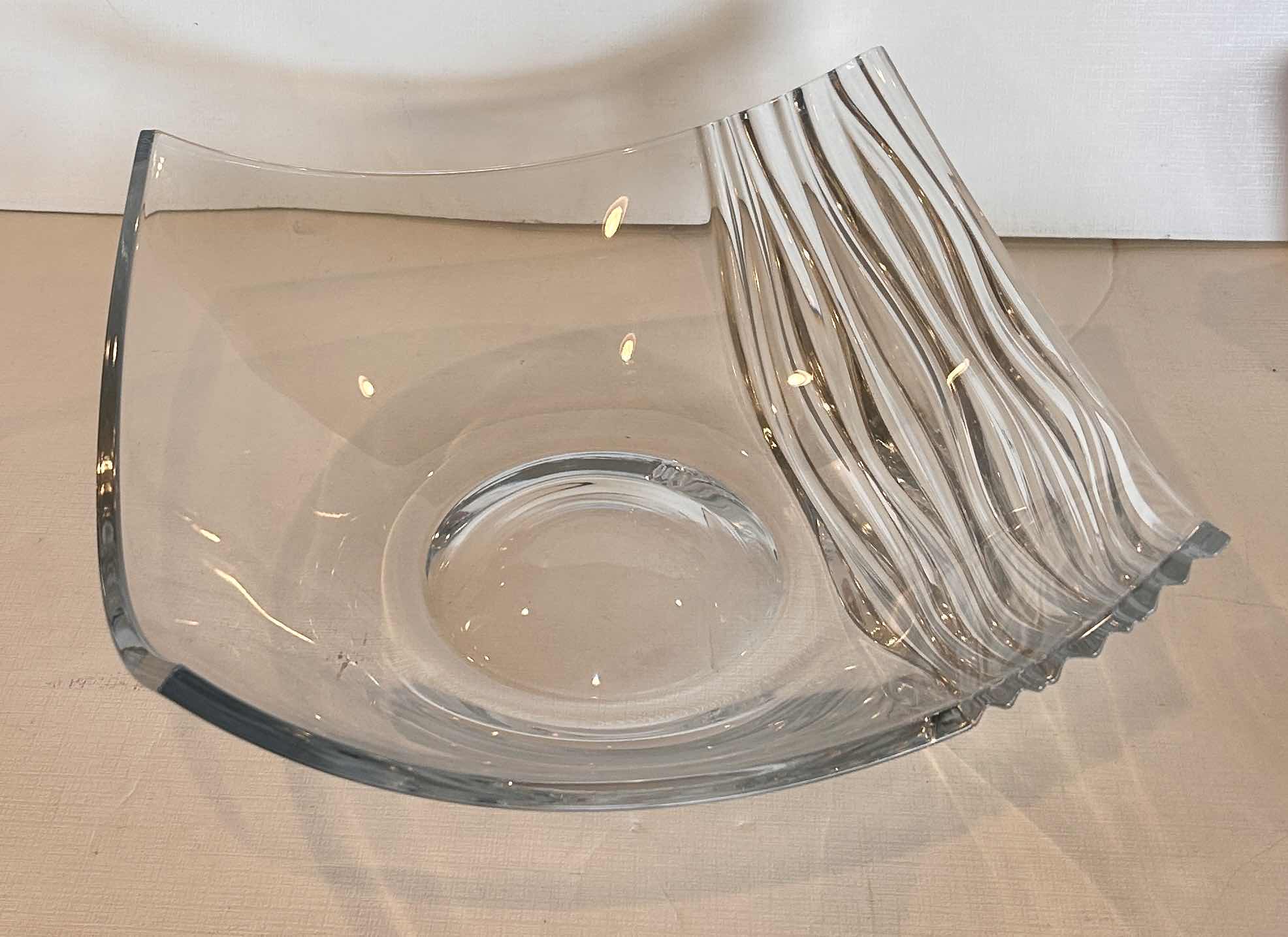 Photo 1 of MIKASA RIDGE 12” SQUARE CRYSTAL BOWL 