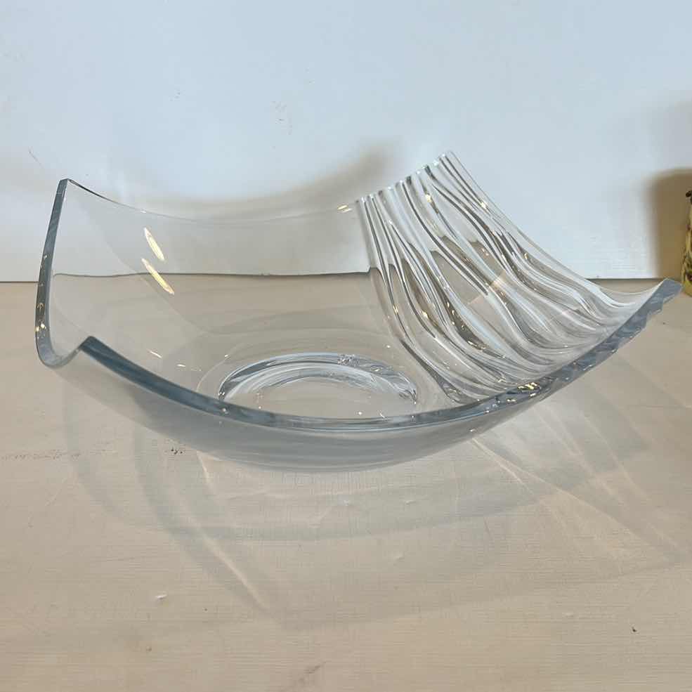 Photo 1 of MIKASA RIDGE 12” SQUARE CRYSTAL BOWL 