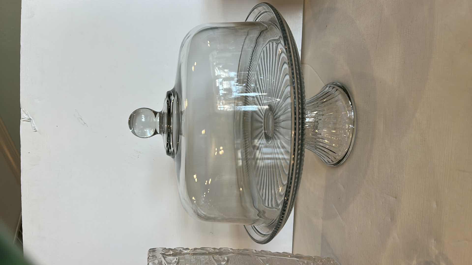 Photo 1 of VASE, CAKE STAND WITH LID, 2 CRYSTAL( MARQUIS WATERFORD & CRISTAL D’ARQUES)  STEMWARE PCS